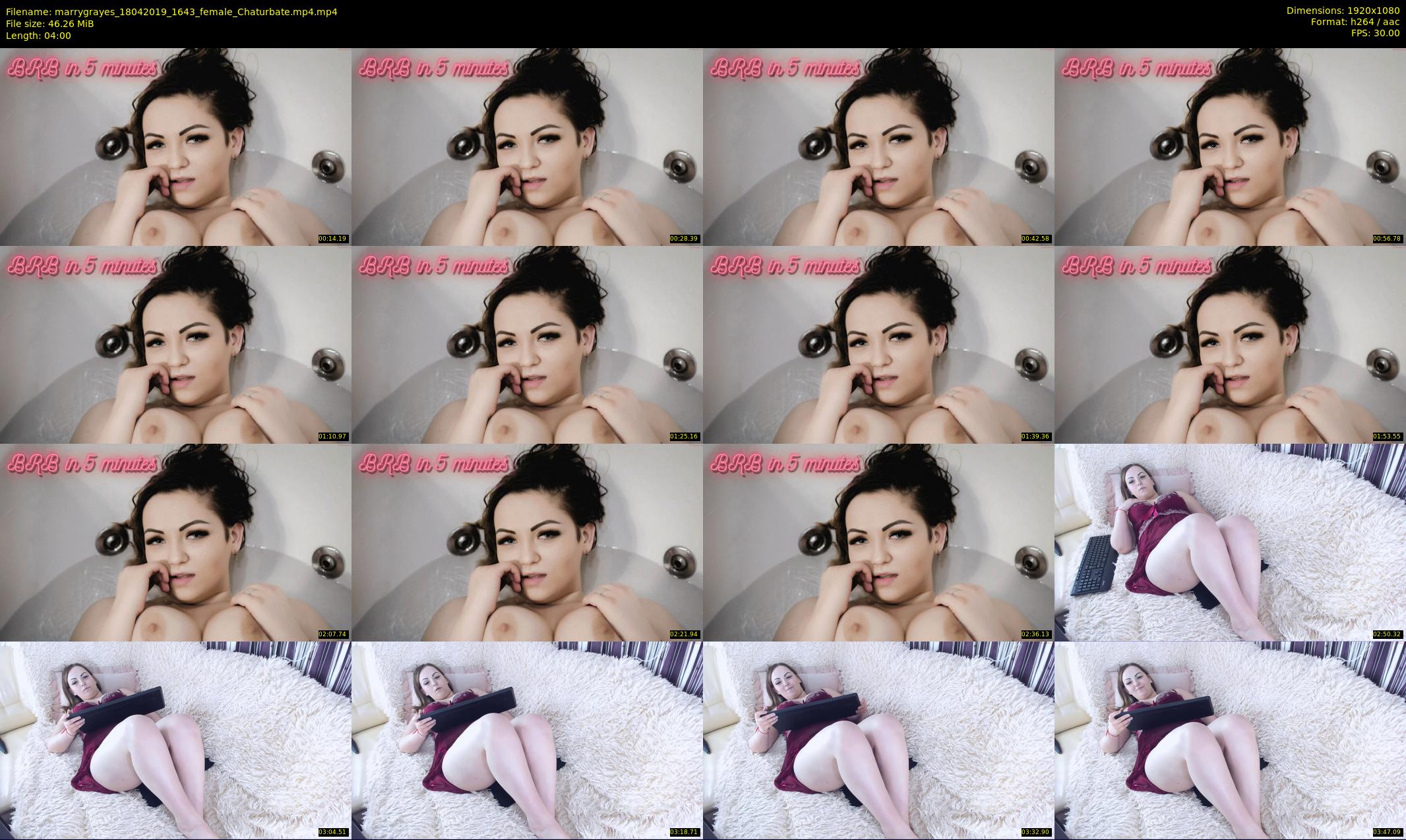 marrygrayes — 4 minute Chaturbate female cam show recording, 1080p, Apr 18, 2019