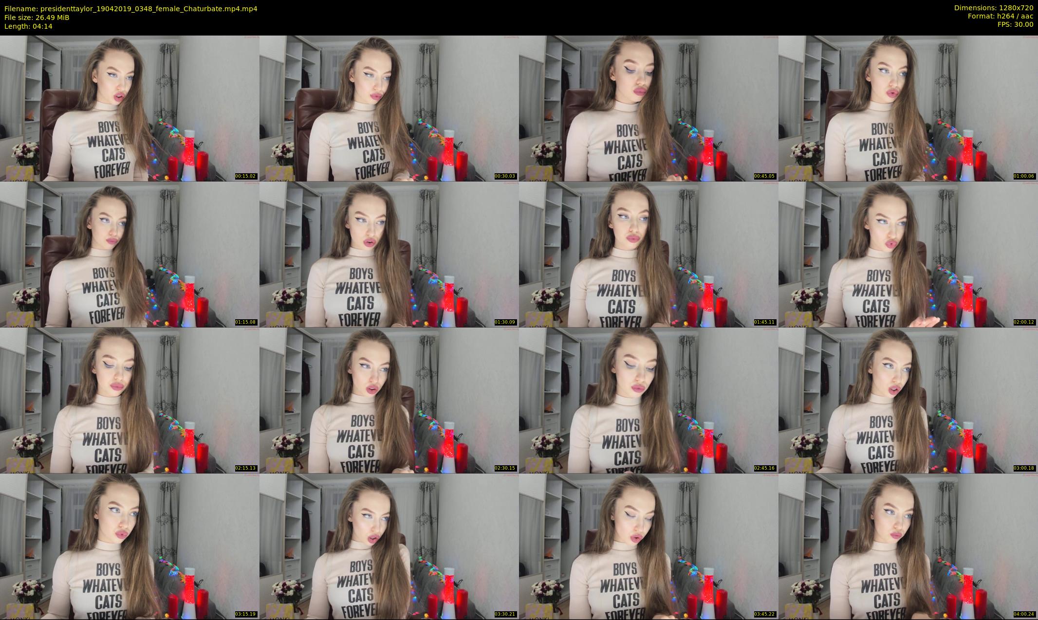 presidenttaylor — 5 minute Chaturbate female cam show recording, 720p, Apr 19, 2019