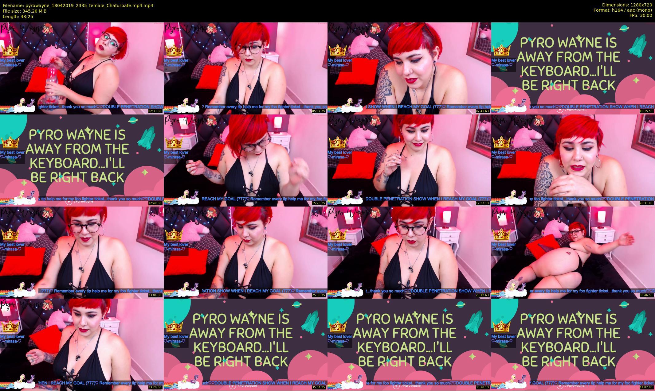 pyrowayne — 44 minute Chaturbate female cam show recording, 720p, Apr 18, 2019