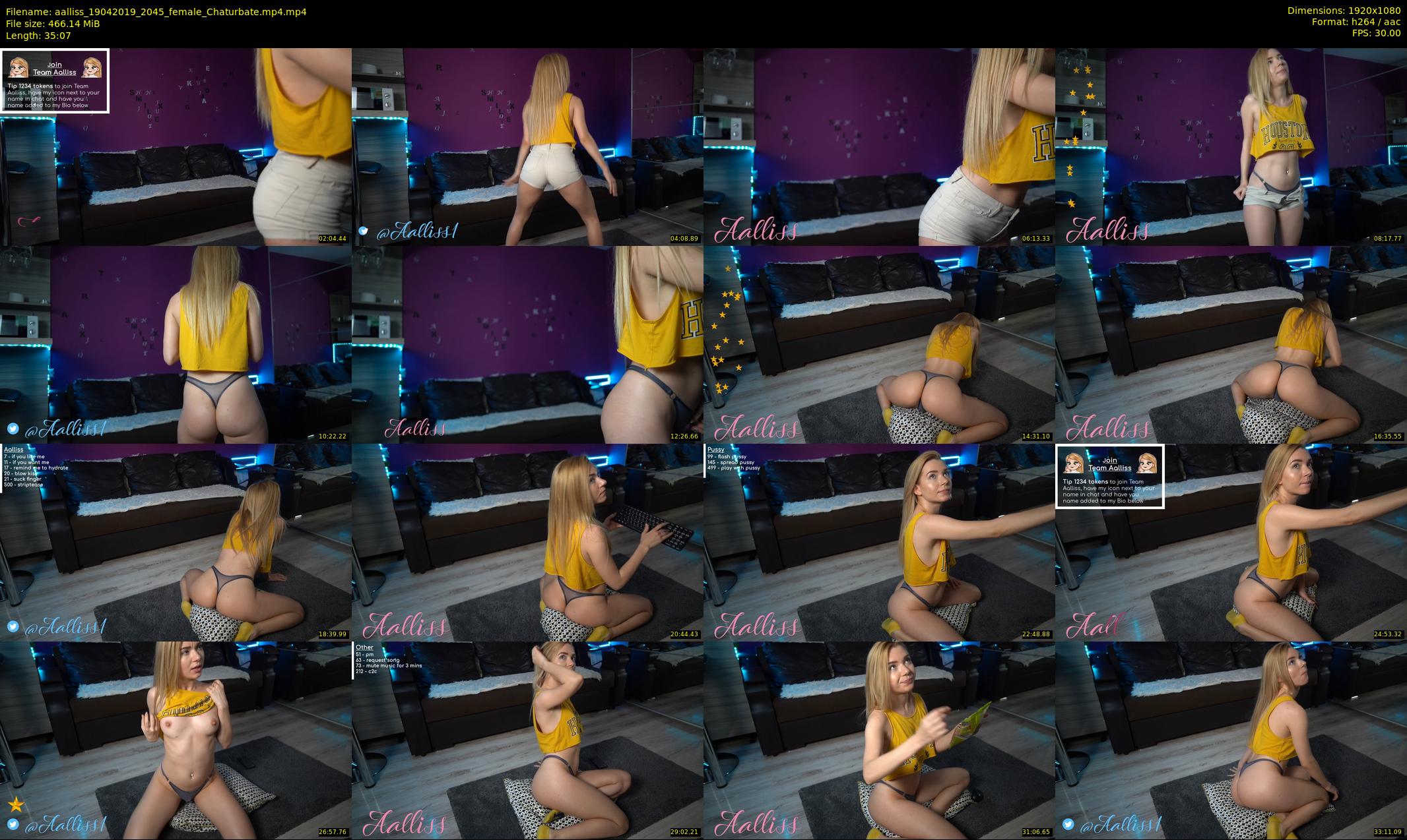 aalliss — 36 minute Chaturbate female cam show recording, 1080p, Apr 19, 2019