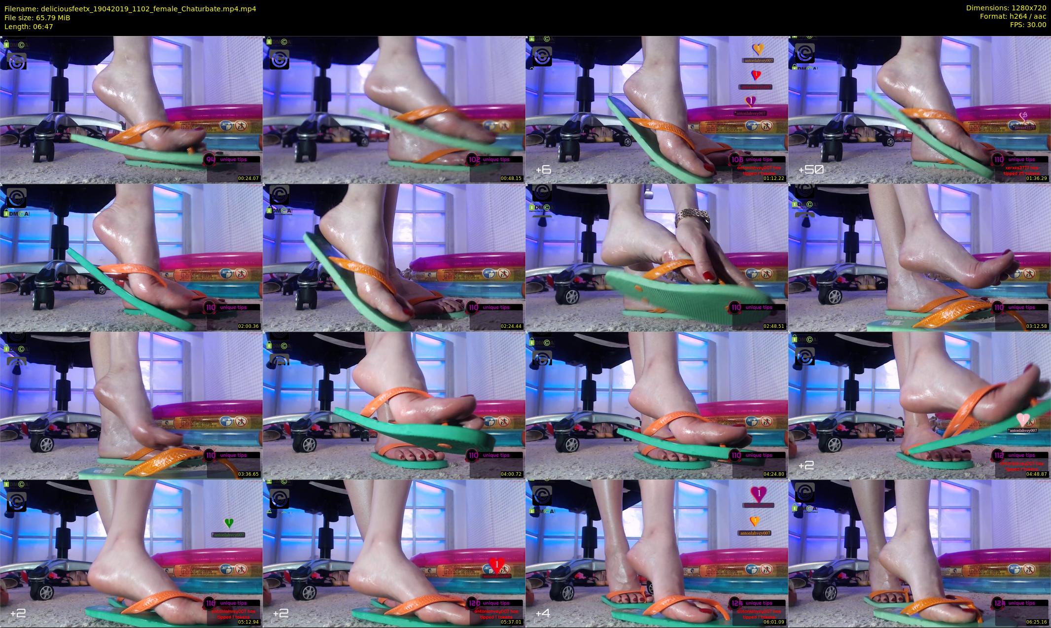 deliciousfeetx — 7 minute Chaturbate female cam show recording, 720p, Apr 19, 2019