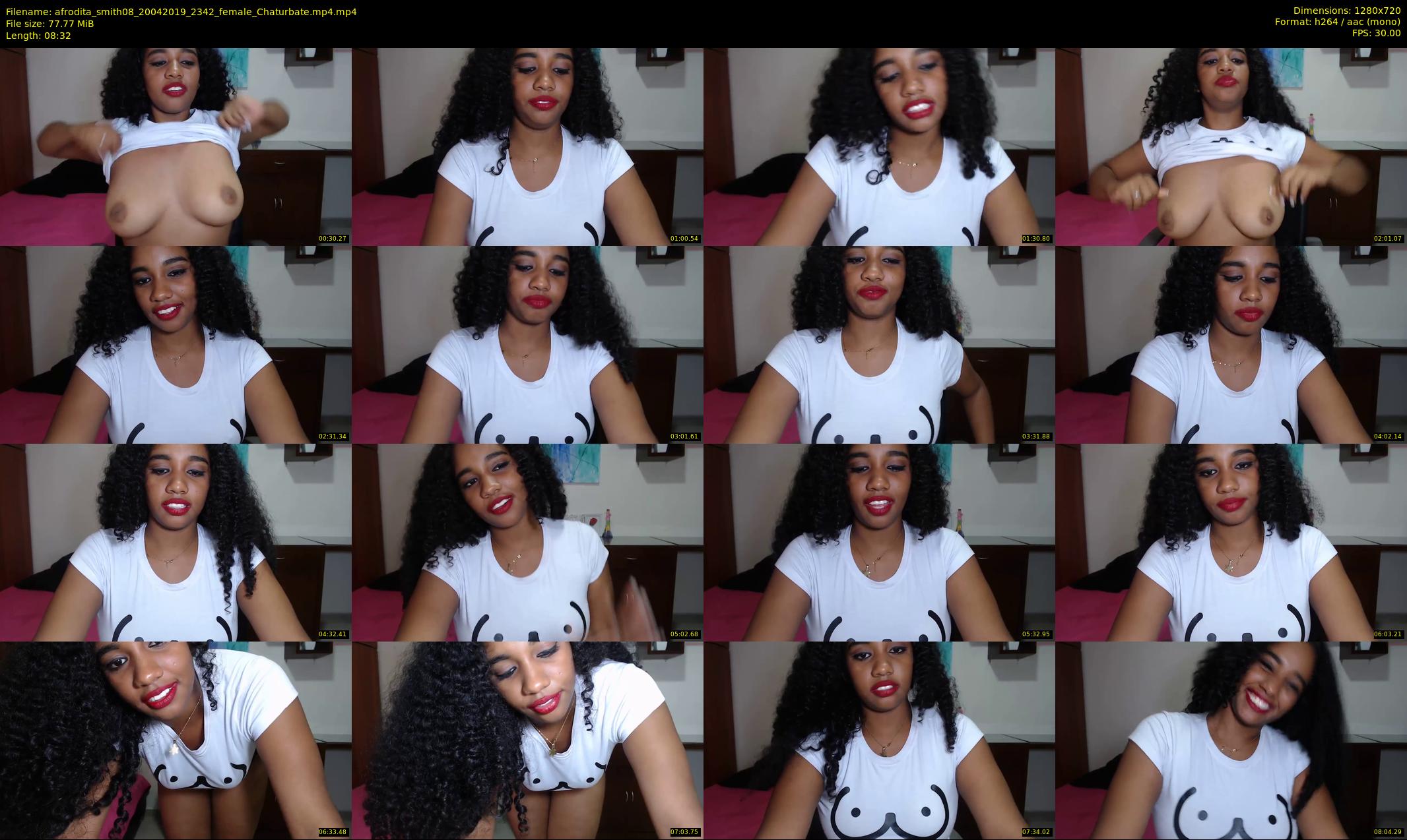 afrodita_smith08 — 9 minute Chaturbate female cam show recording, 720p, Apr 20, 2019