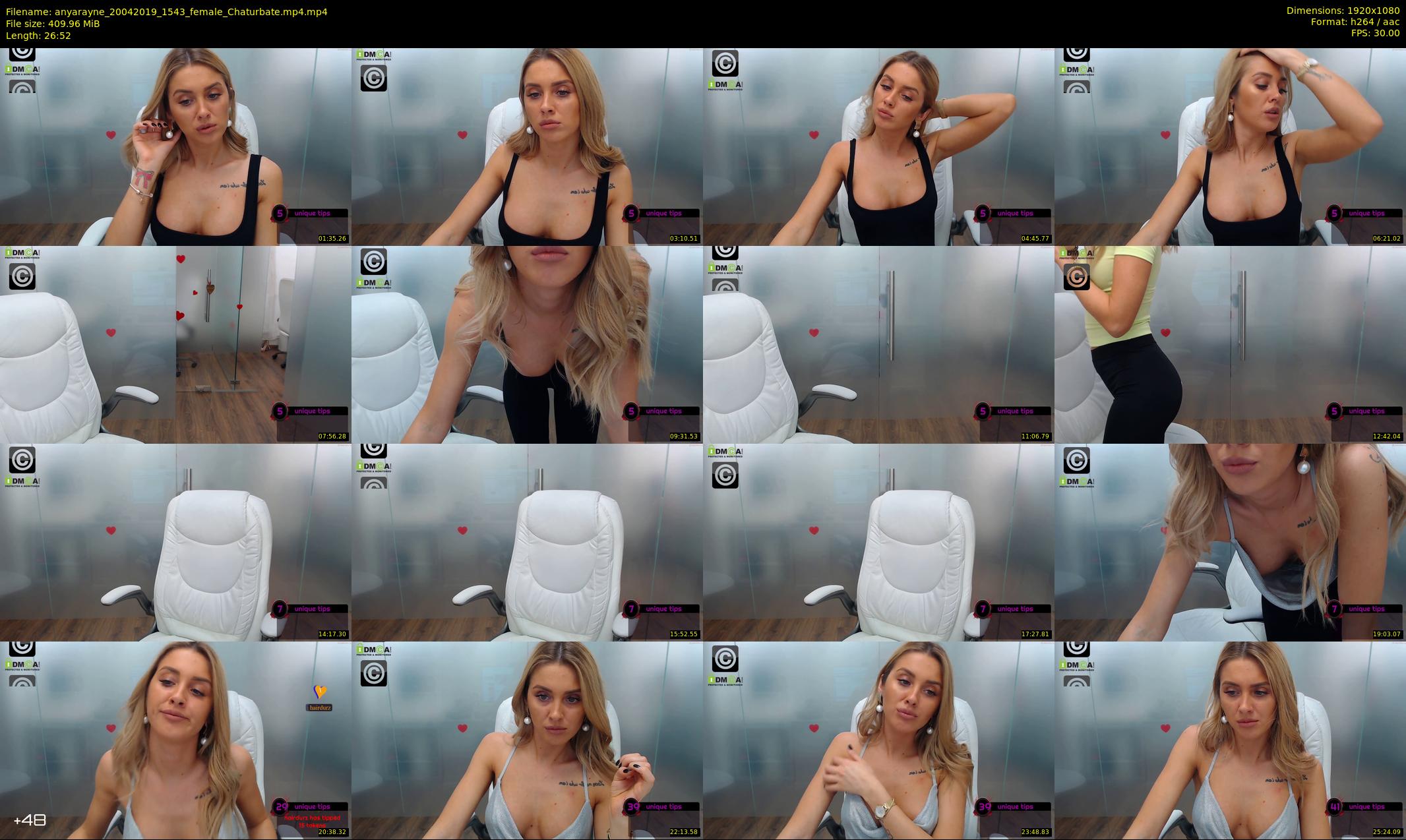 anyarayne — 27 minute Chaturbate female cam show recording, 1080p, Apr 20, 2019