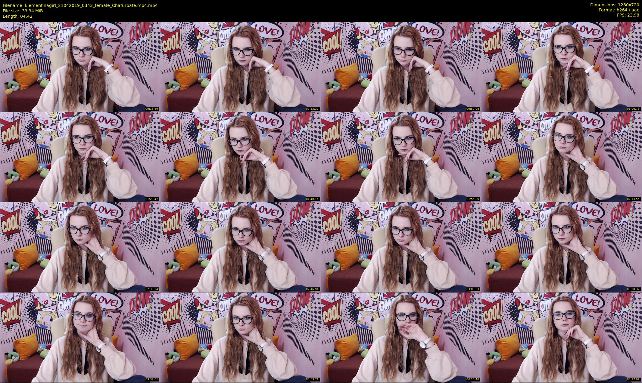 klementinagirl — 5 minute Chaturbate female cam show recording, 720p, Apr 21, 2019