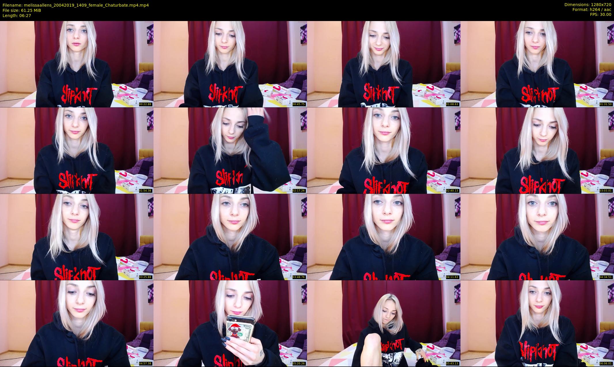 melissaallens — 7 minute Chaturbate female cam show recording, 720p, Apr 20, 2019