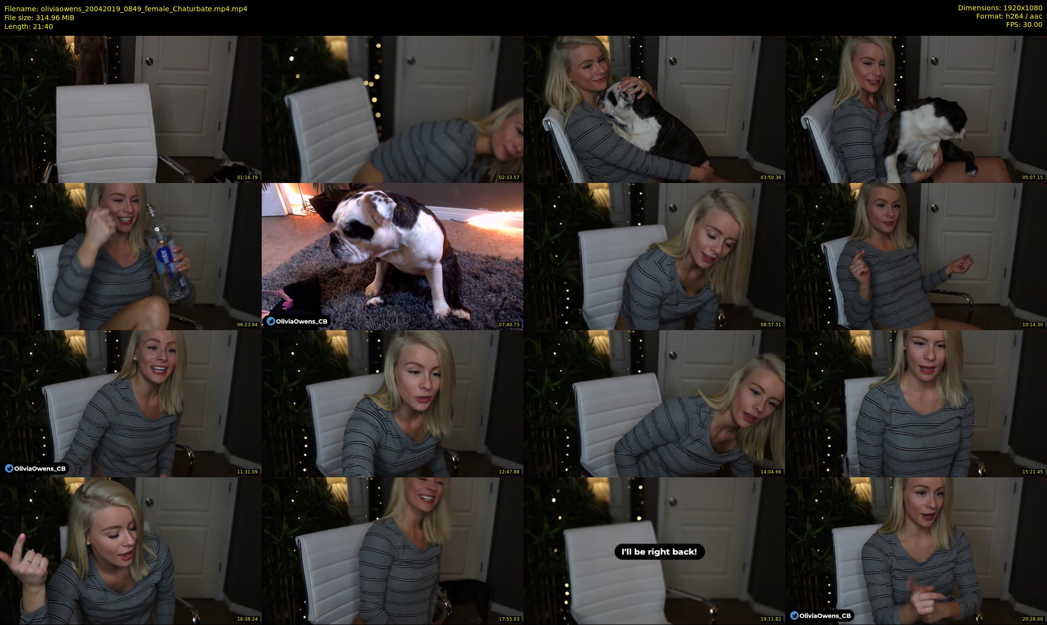 oliviaowens — 22 minute Chaturbate female cam show recording, 1080p, Apr 20, 2019