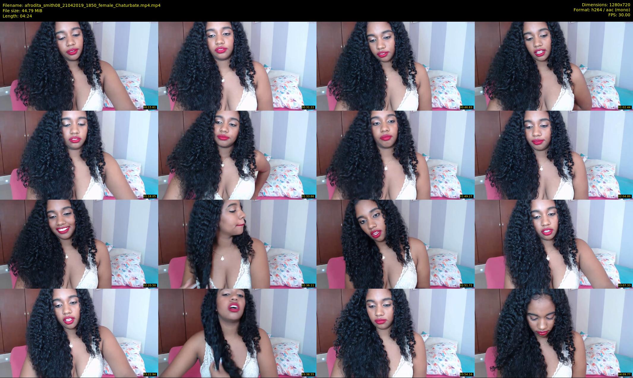 afrodita_smith08 — 5 minute Chaturbate female cam show recording, 720p, Apr 21, 2019