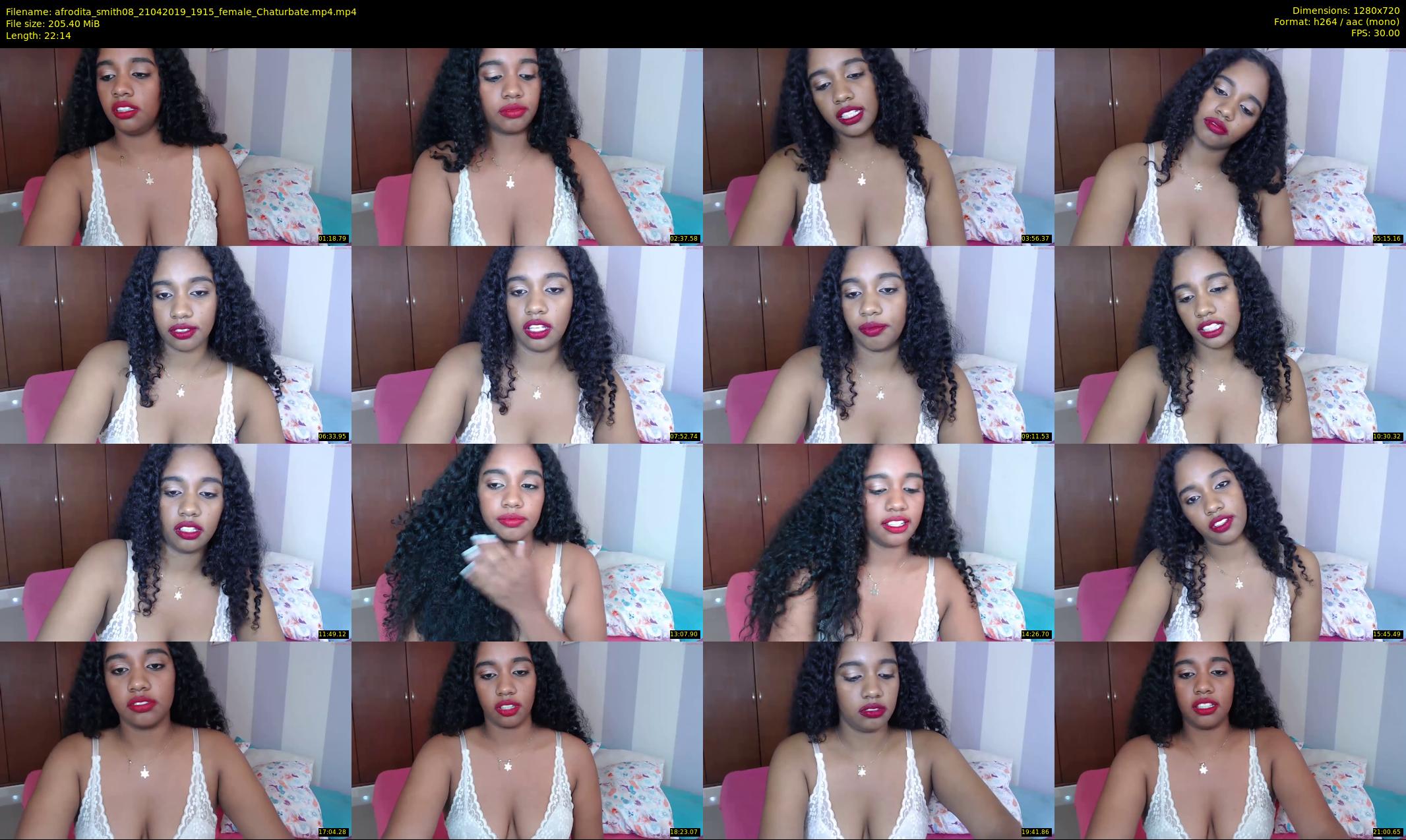 afrodita_smith08 — 23 minute Chaturbate female cam show recording, 720p, Apr 21, 2019