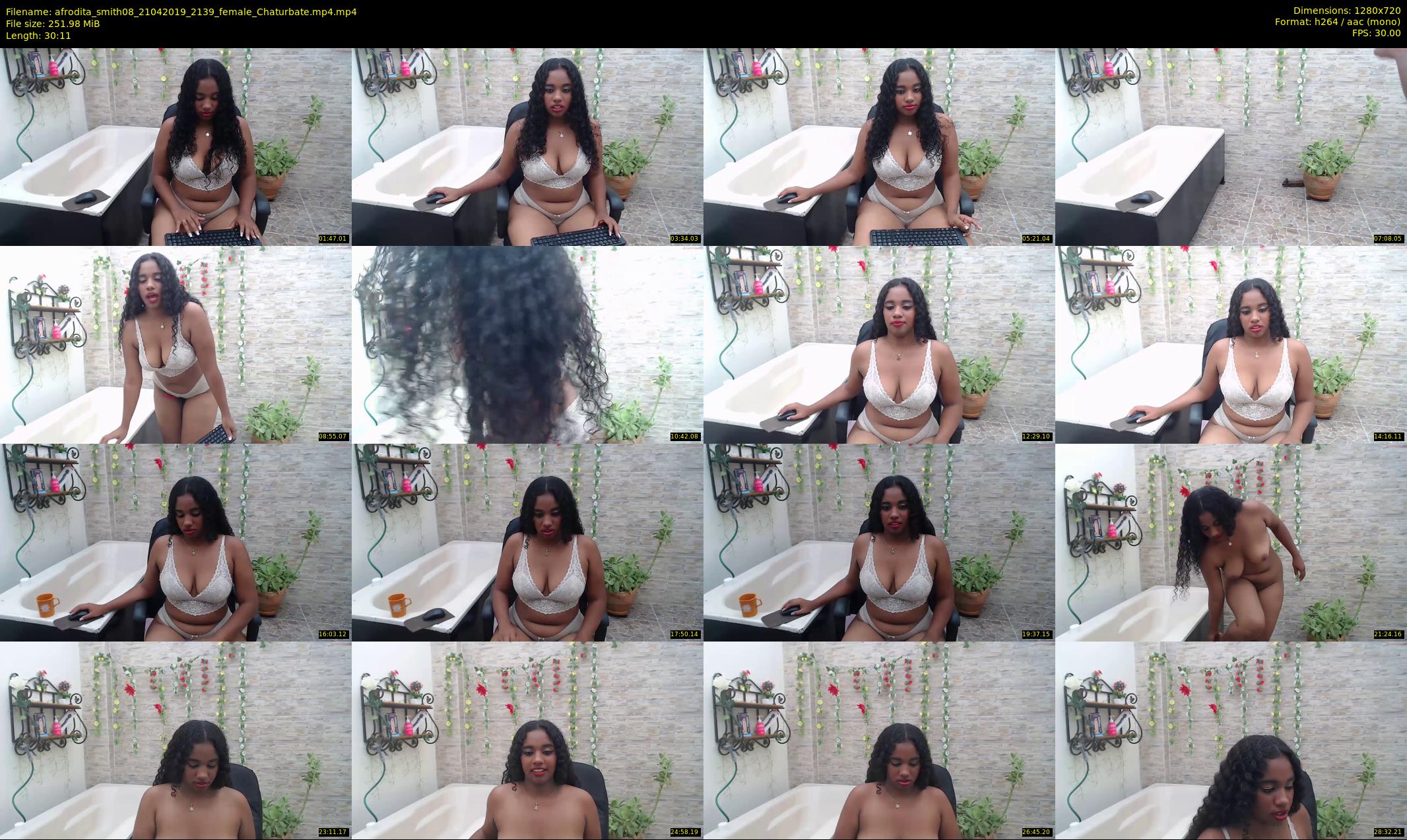 afrodita_smith08 — 31 minute Chaturbate female cam show recording, 720p, Apr 21, 2019