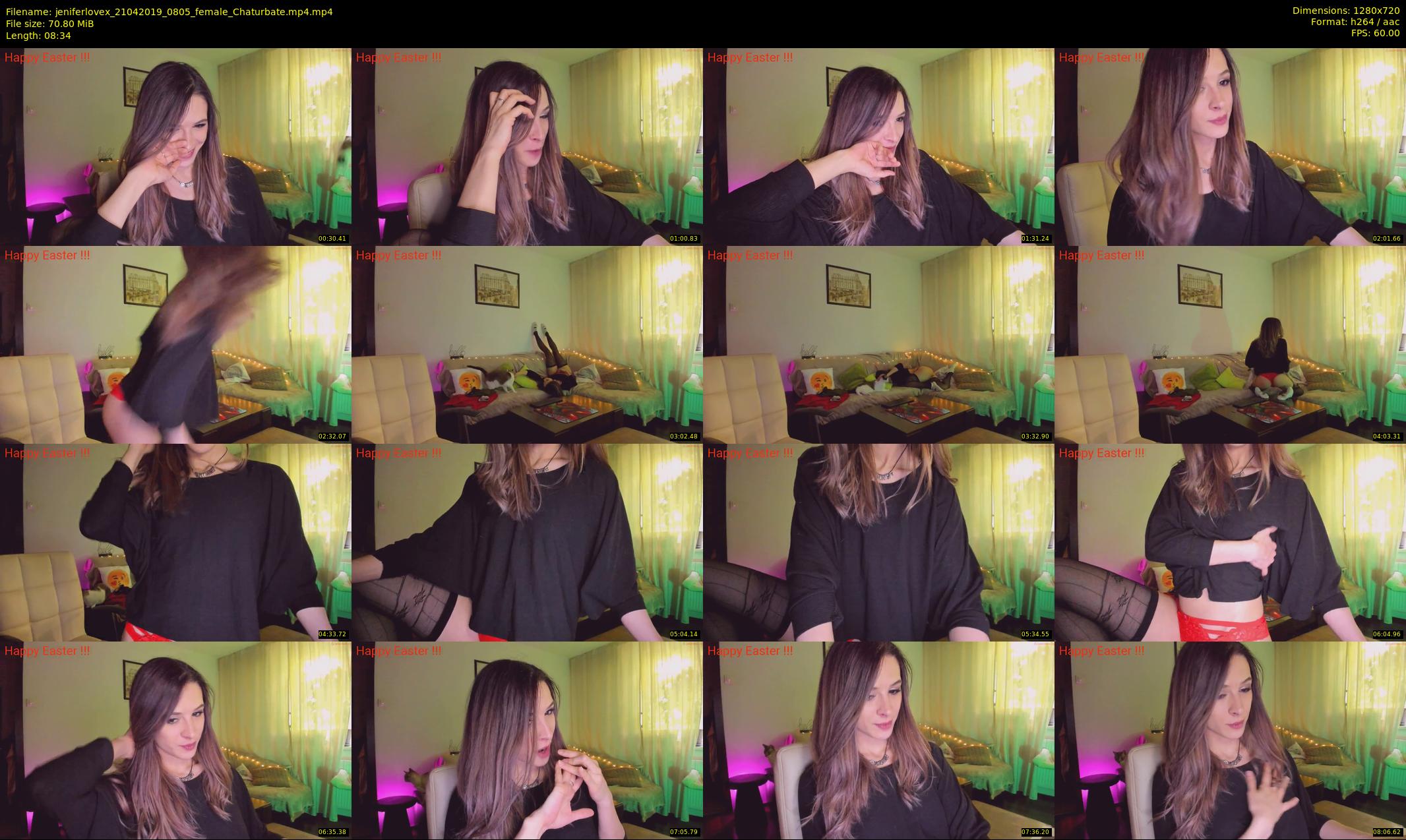 jeniferlovex — 9 minute Chaturbate female cam show recording, 720p, Apr 21, 2019