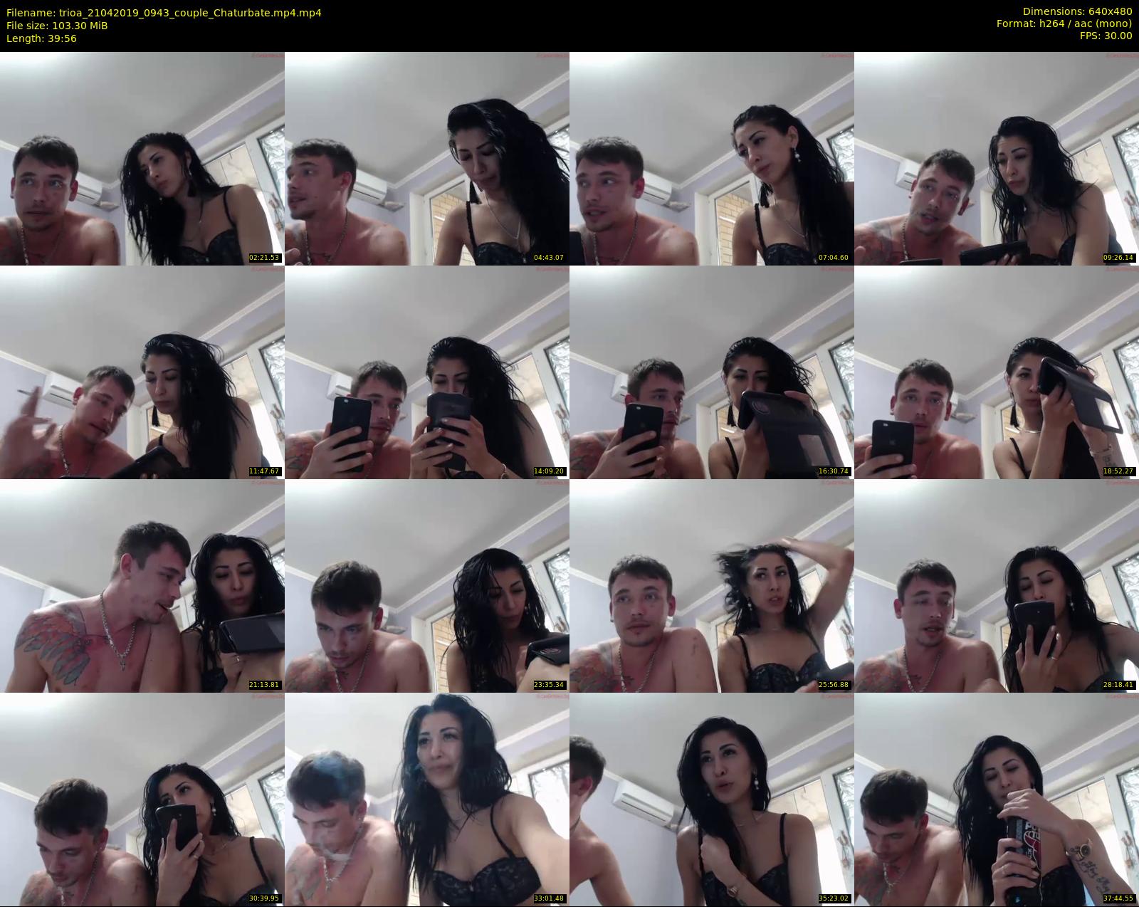 trioa — 40 minute Chaturbate couple cam show recording, 480p, Apr 21, 2019