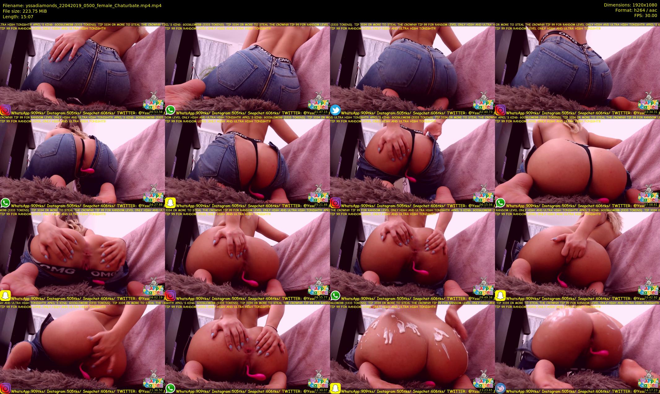 yssadiamonds — 16 minute Chaturbate female cam show recording, 1080p, Apr 22, 2019