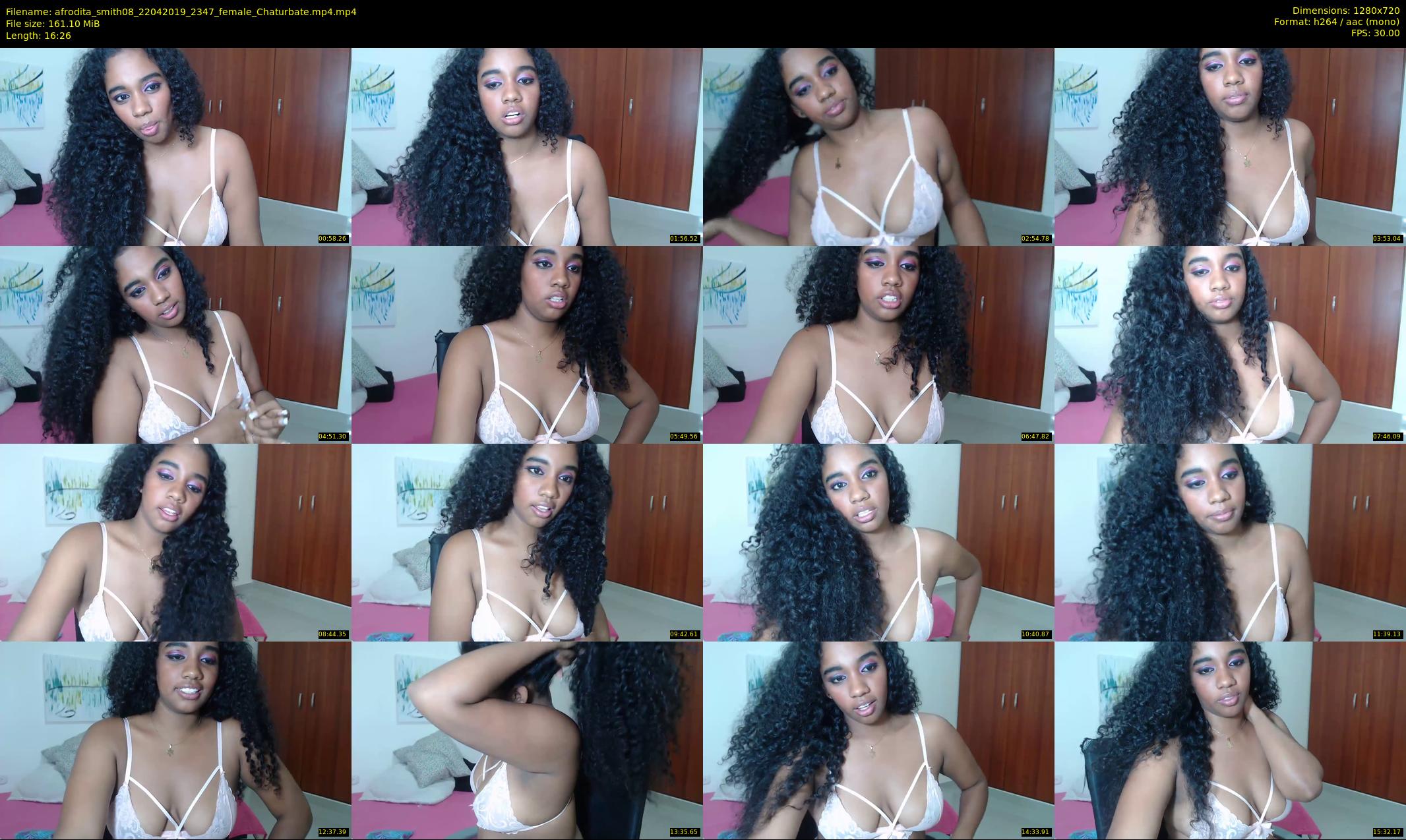afrodita_smith08 — 17 minute Chaturbate female cam show recording, 720p, Apr 22, 2019