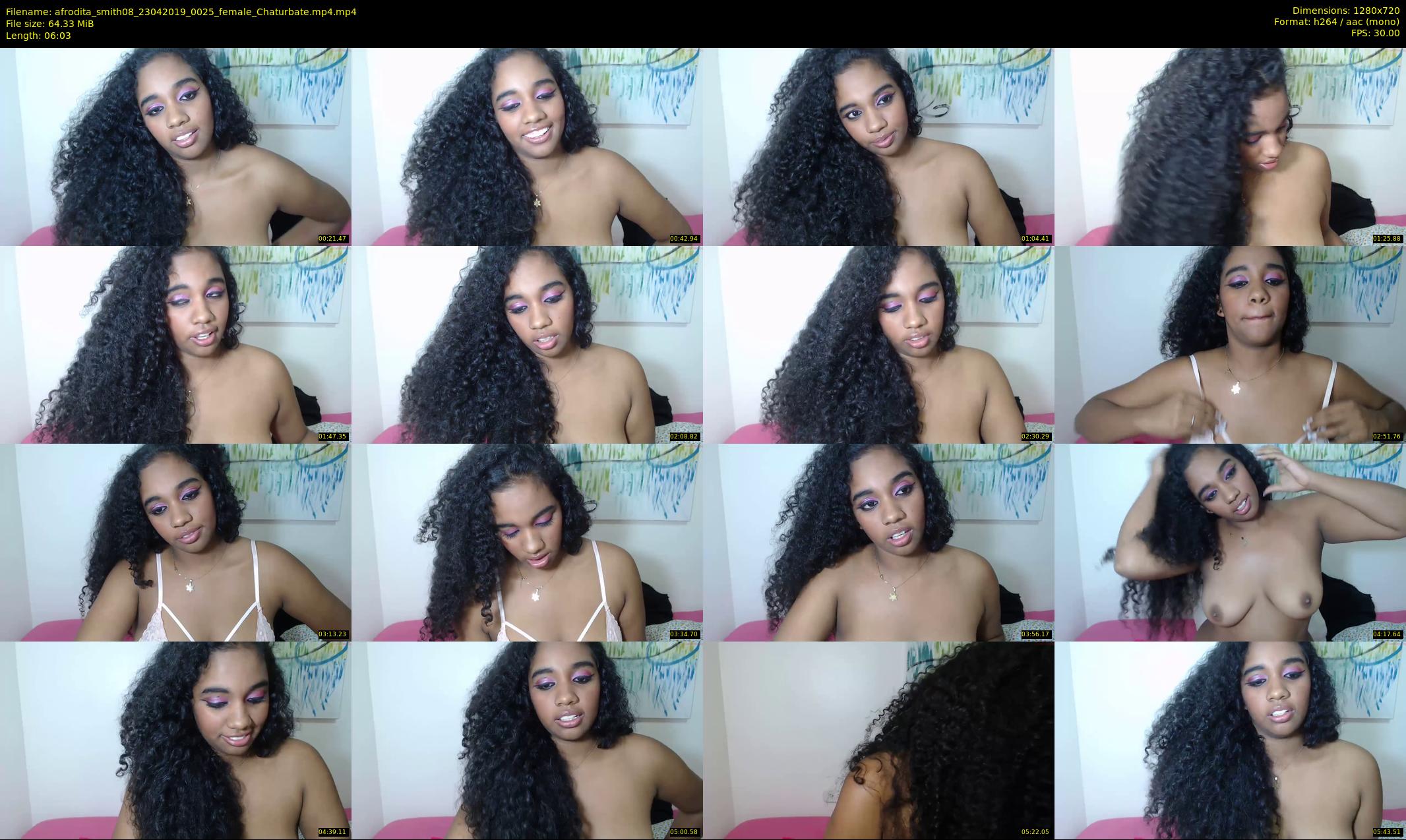 afrodita_smith08 — 7 minute Chaturbate female cam show recording, 720p, Apr 23, 2019