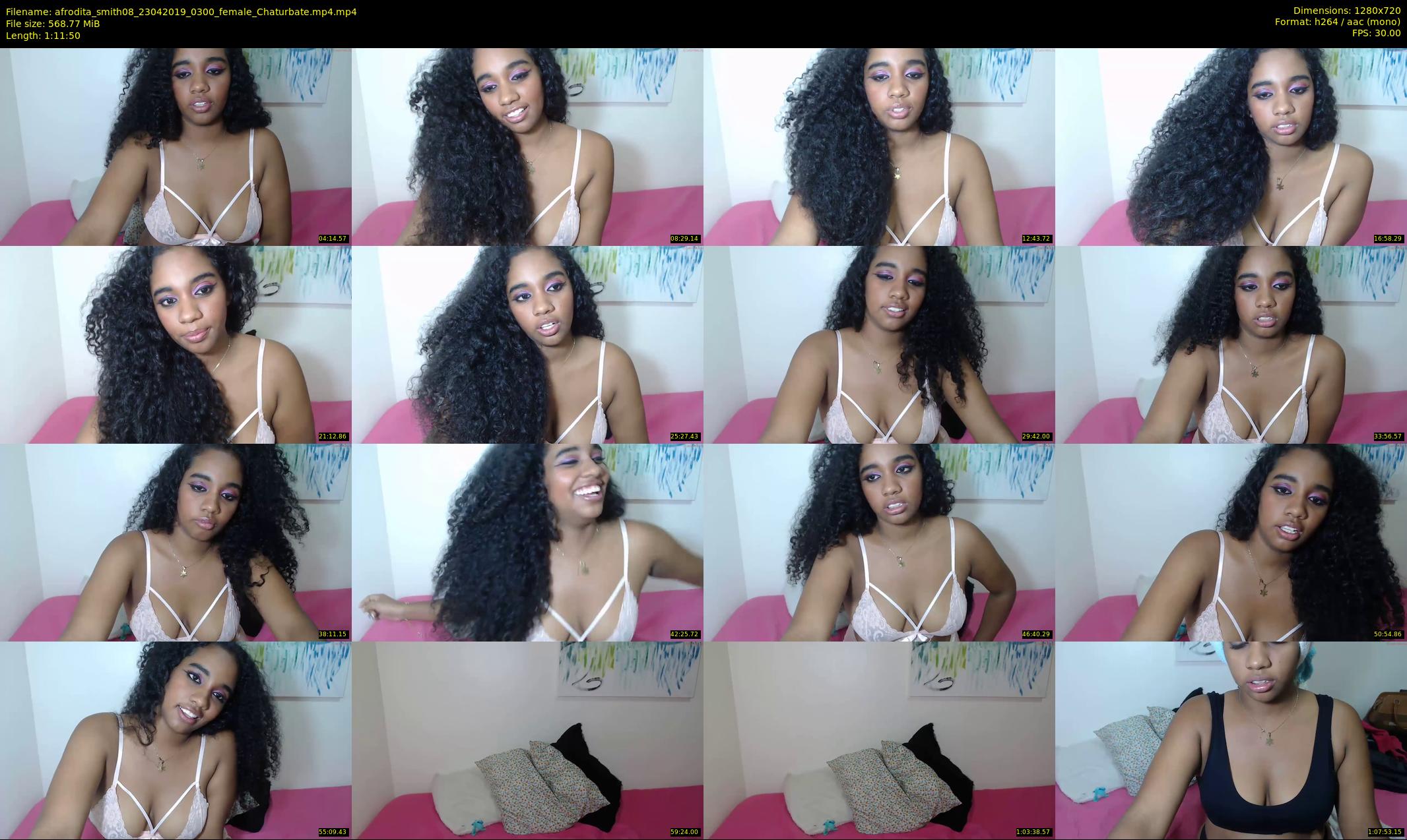 afrodita_smith08 — 72 minute Chaturbate female cam show recording, 720p, Apr 23, 2019