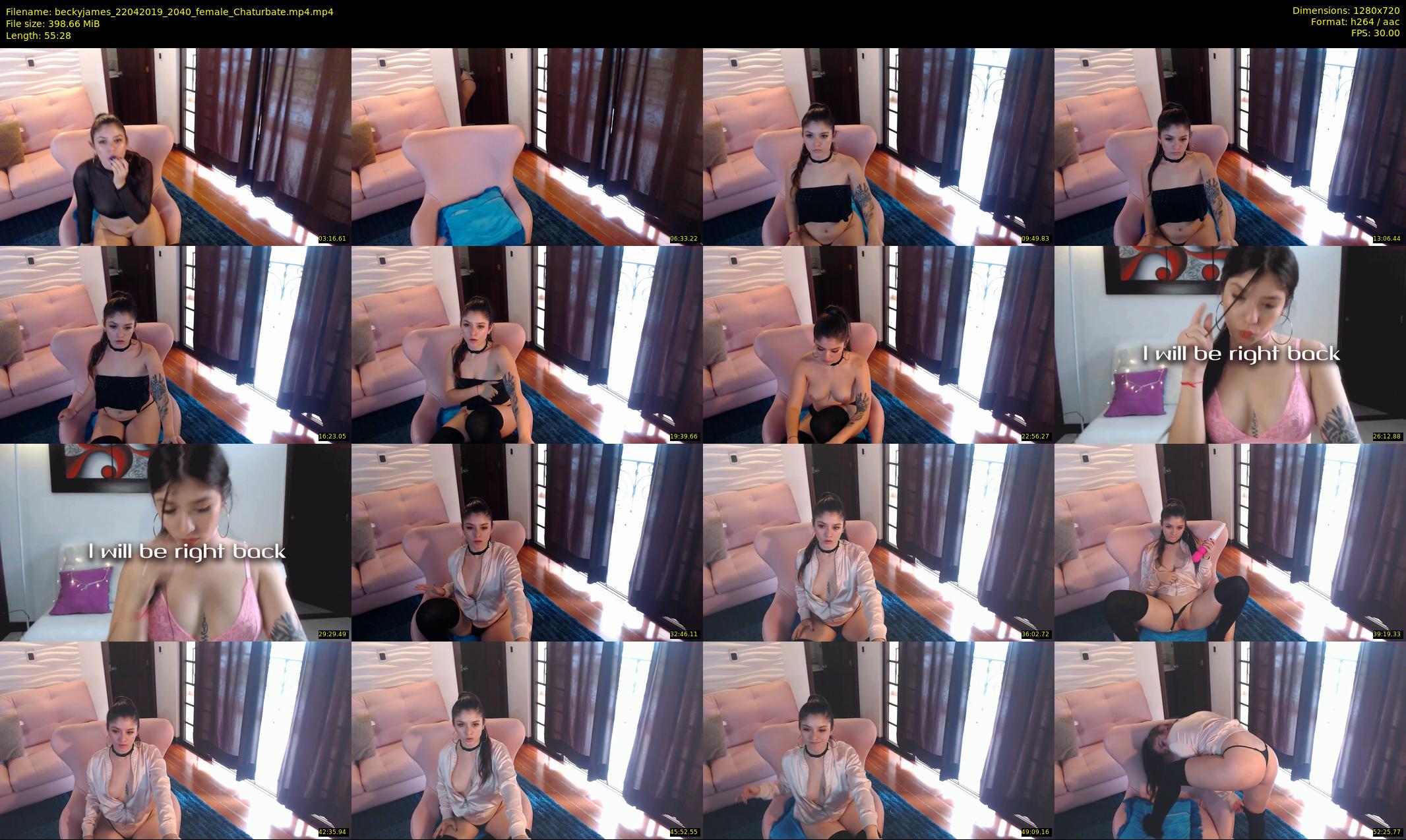 beckyjames — 56 minute Chaturbate female cam show recording, 720p, Apr 22, 2019