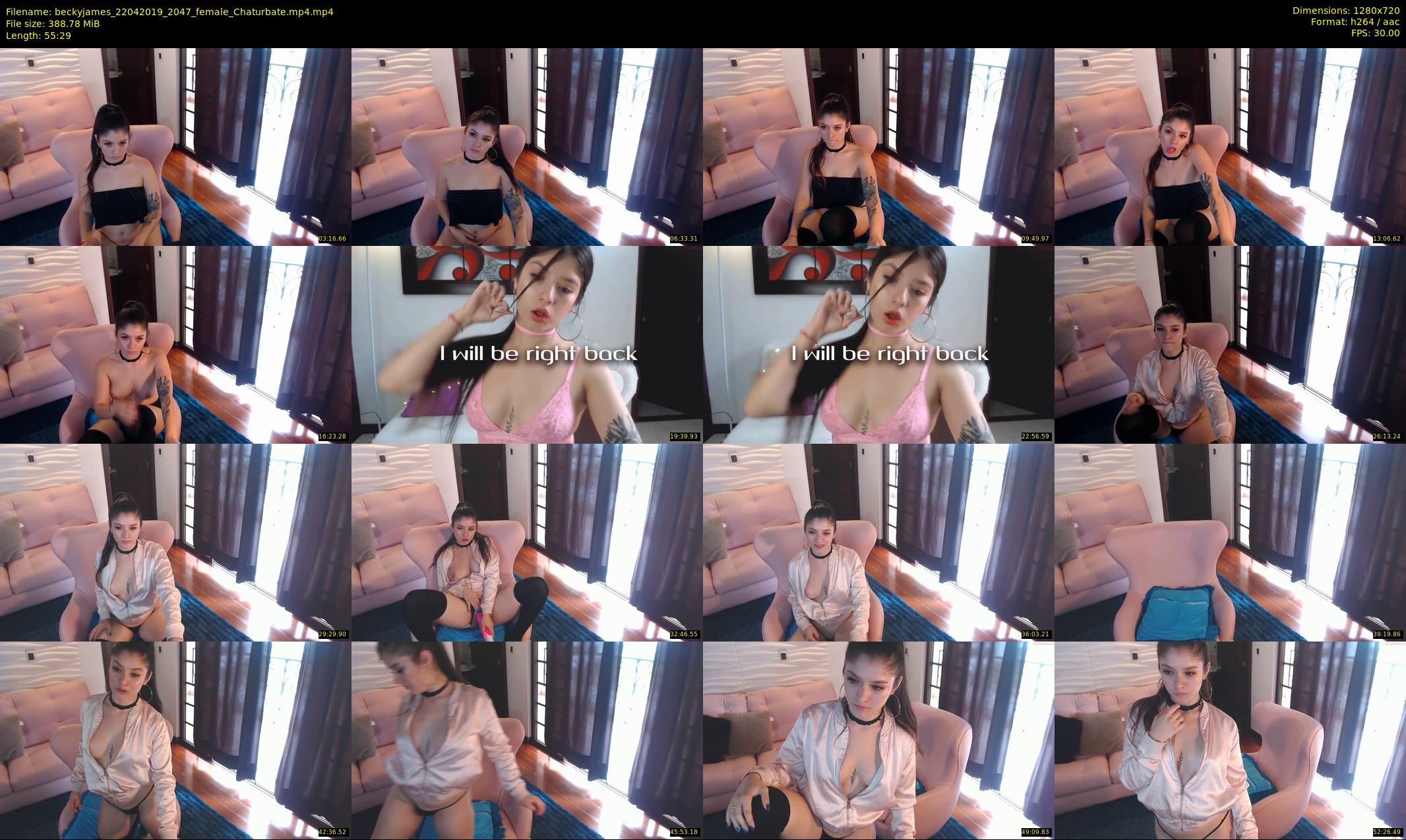 beckyjames — 56 minute Chaturbate female cam show recording, 720p, Apr 22, 2019