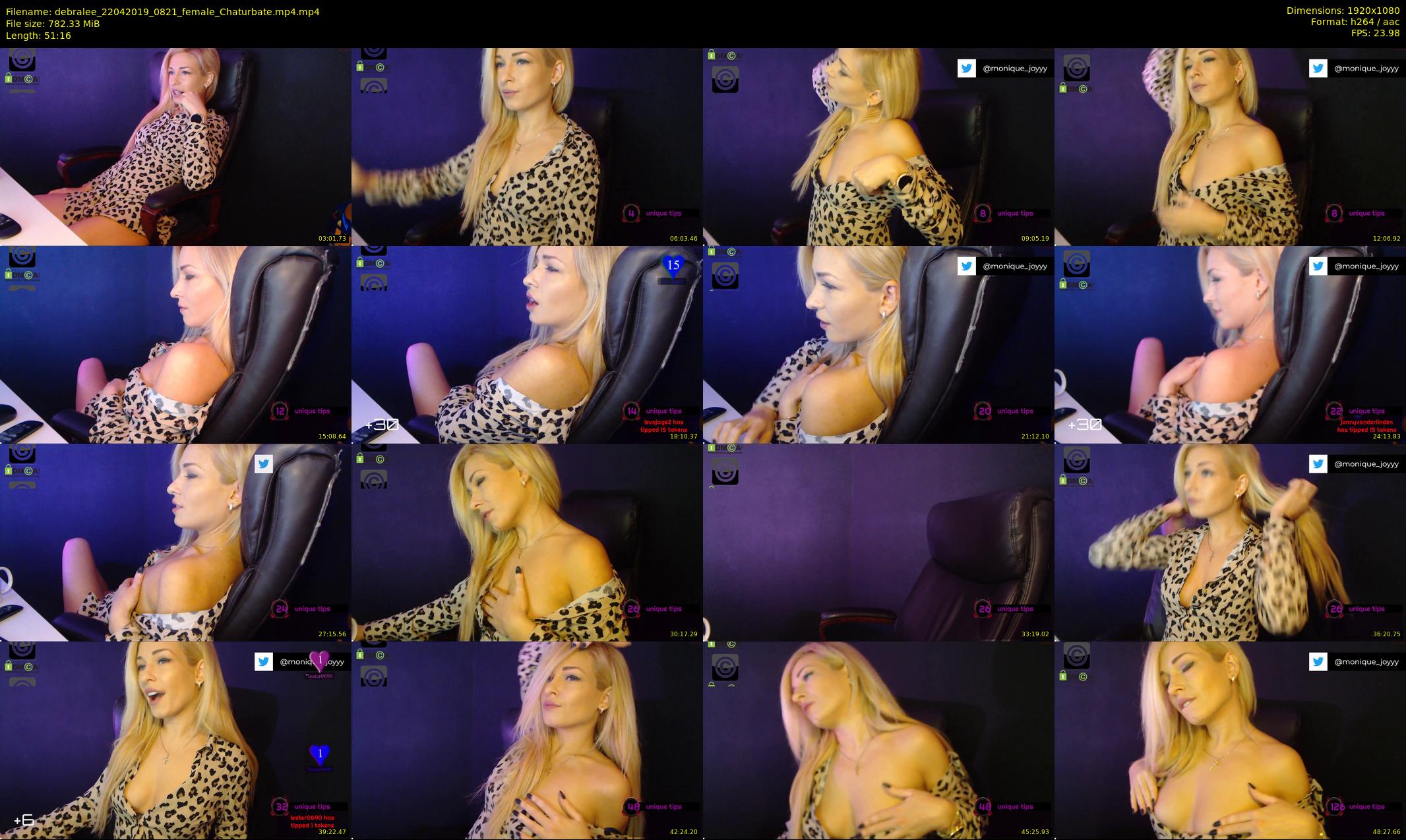 debralee — 52 minute Chaturbate female cam show recording, 1080p, Apr 22, 2019
