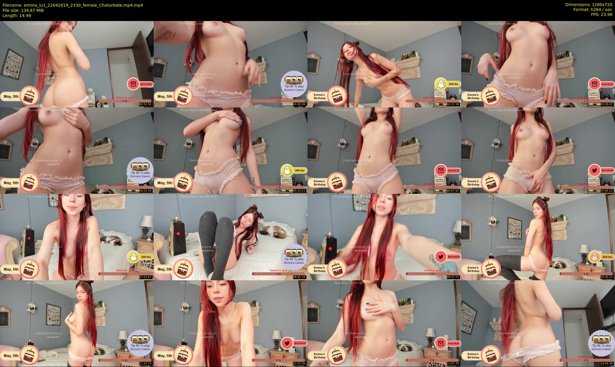 emma_lu1 — 15 minute Chaturbate female cam show recording, 720p, Apr 22, 2019