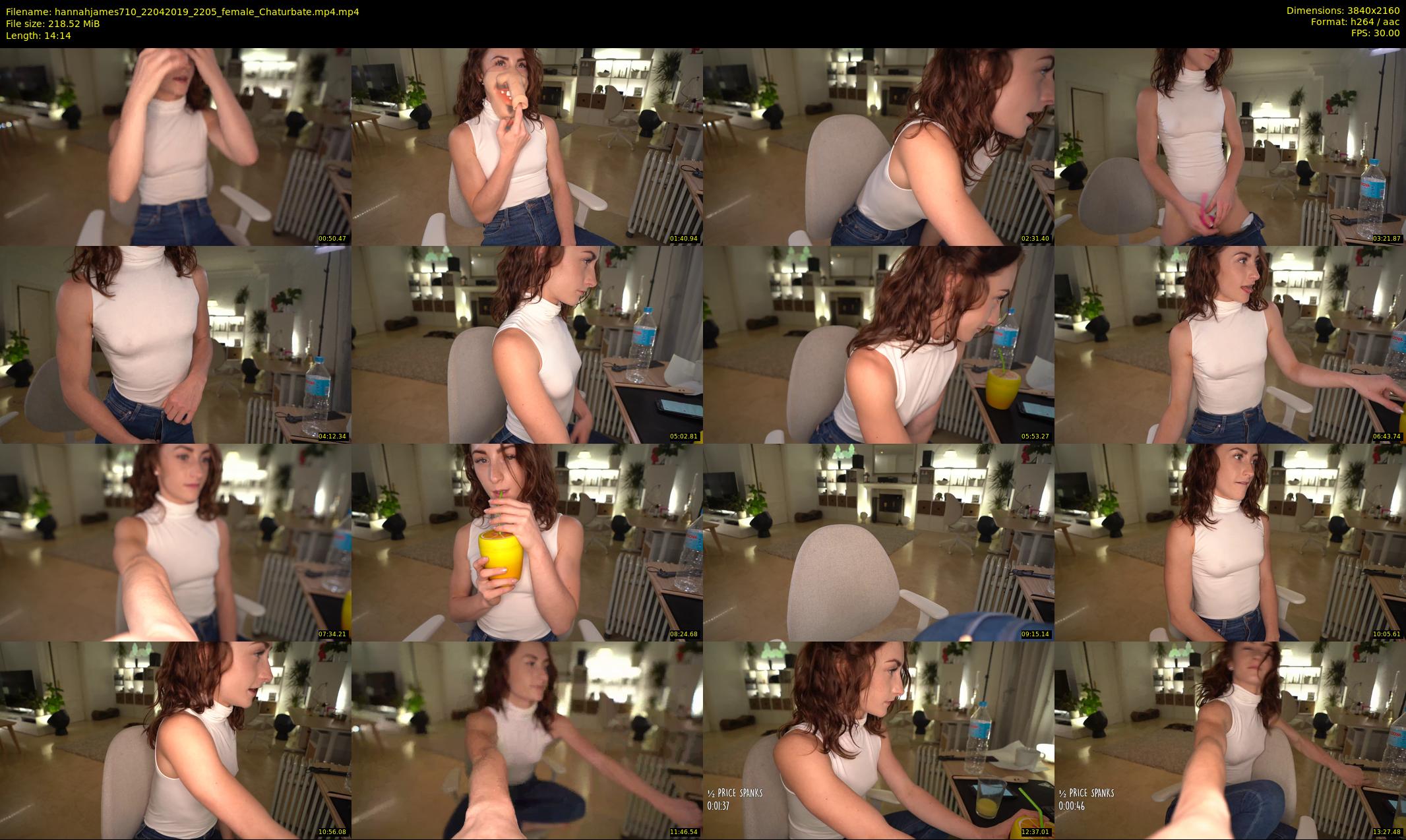 hannahjames710 — 15 minute Chaturbate female cam show recording, 4K, Apr 22, 2019