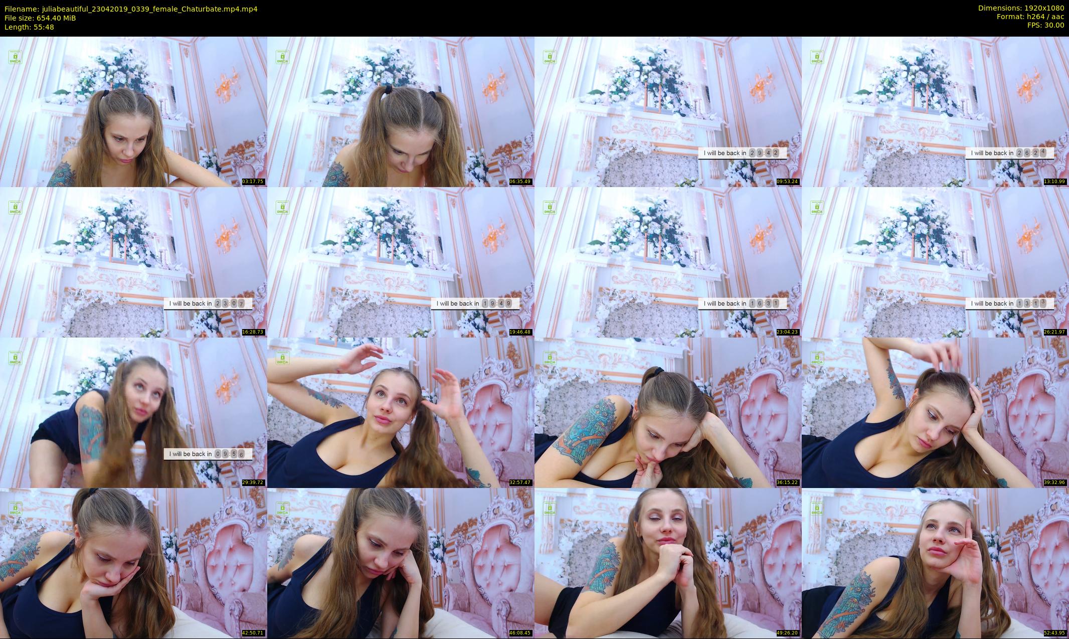 juliabeautiful — 56 minute Chaturbate female cam show recording, 1080p, Apr 23, 2019