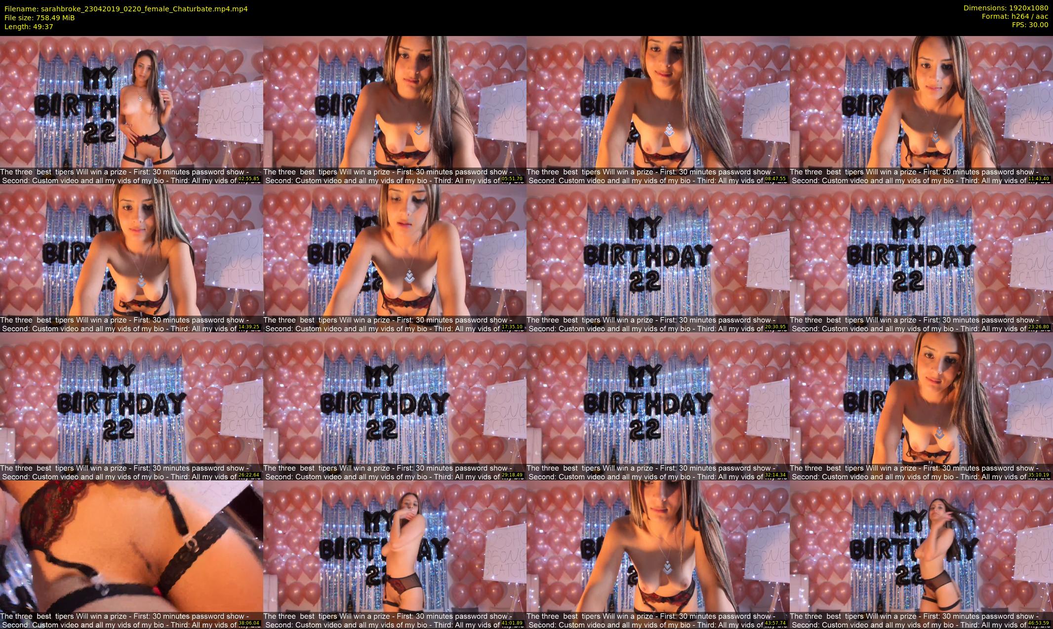 sarahbroke — 50 minute Chaturbate female cam show recording, 1080p, Apr 23, 2019