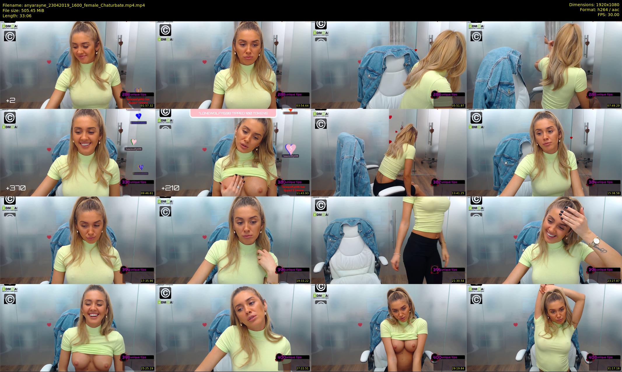 anyarayne — 34 minute Chaturbate female cam show recording, 1080p, Apr 23, 2019