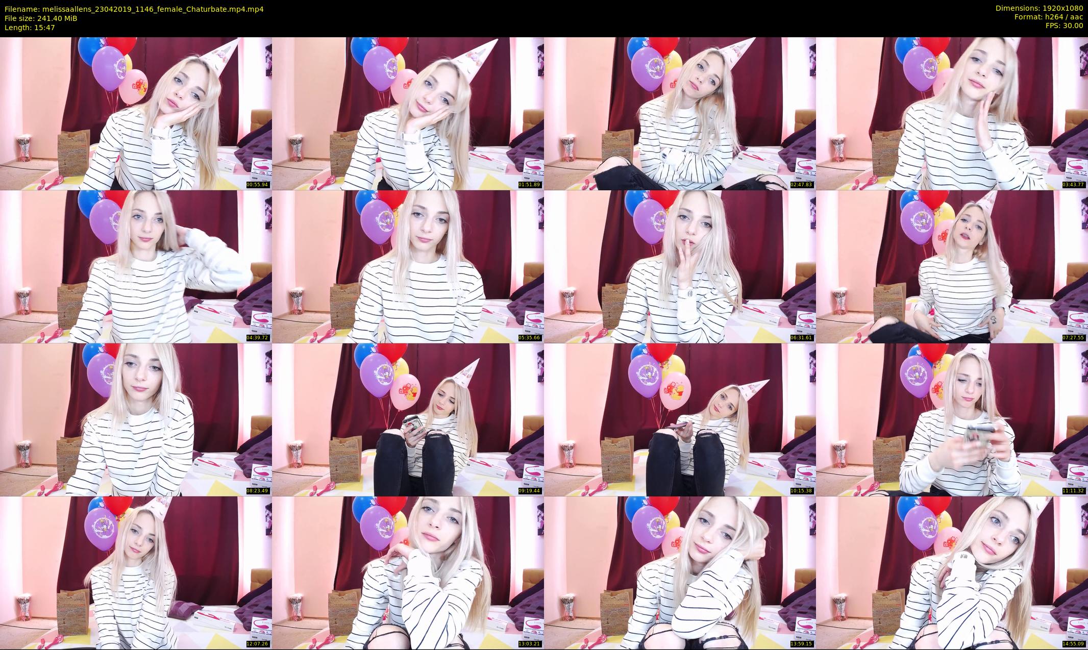 melissaallens — 16 minute Chaturbate female cam show recording, 1080p, Apr 23, 2019