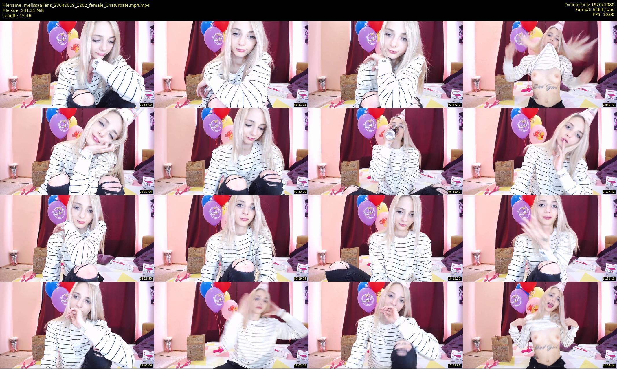 melissaallens — 16 minute Chaturbate female cam show recording, 1080p, Apr 23, 2019