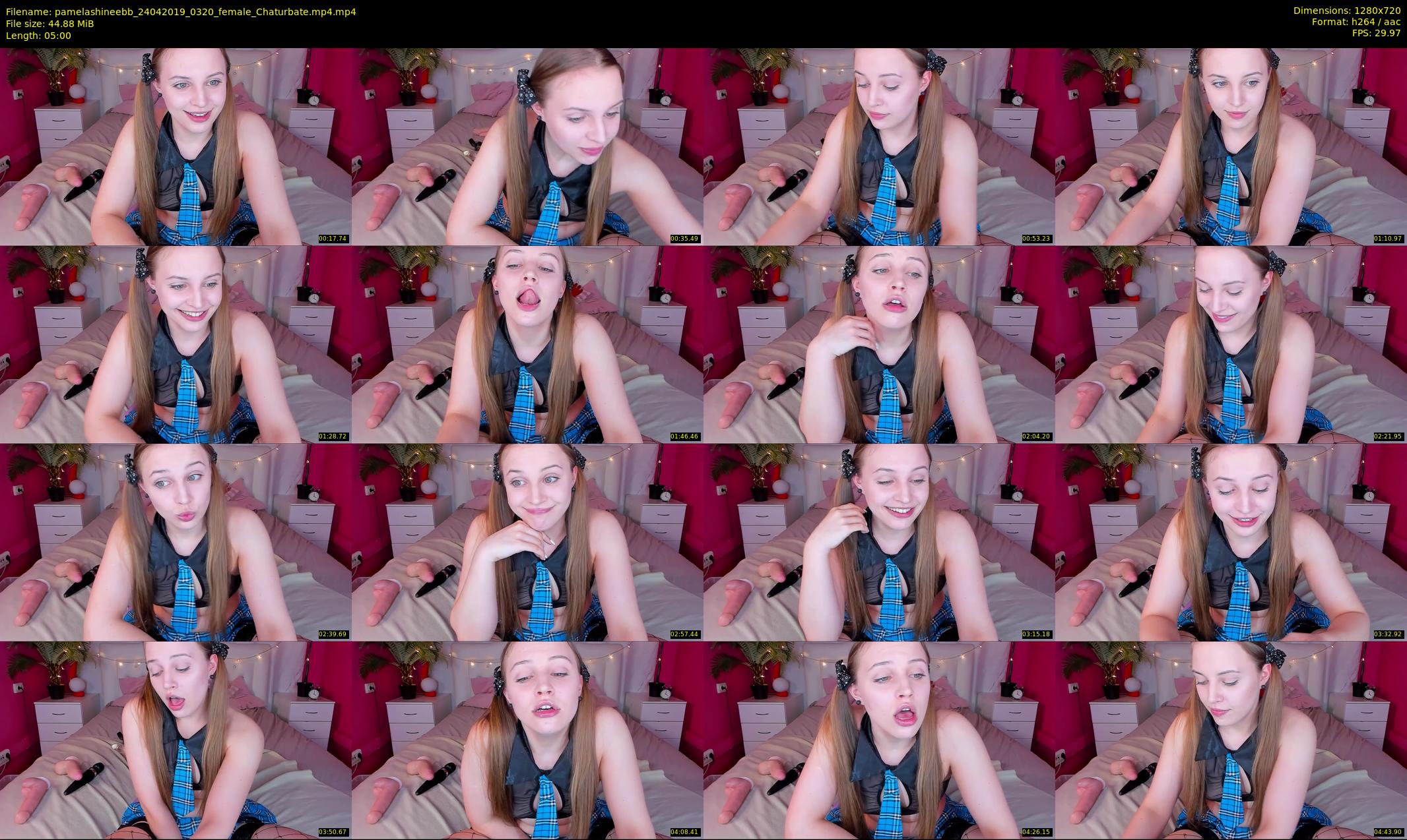 pamelashineebb — 5 minute Chaturbate female cam show recording, 720p, Apr 24, 2019