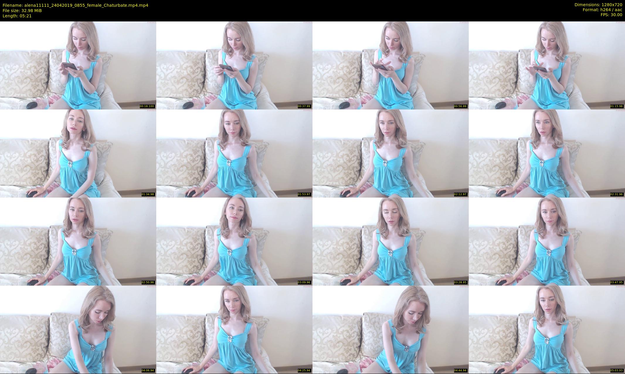alena11111 — 6 minute Chaturbate female cam show recording, 720p, Apr 24, 2019