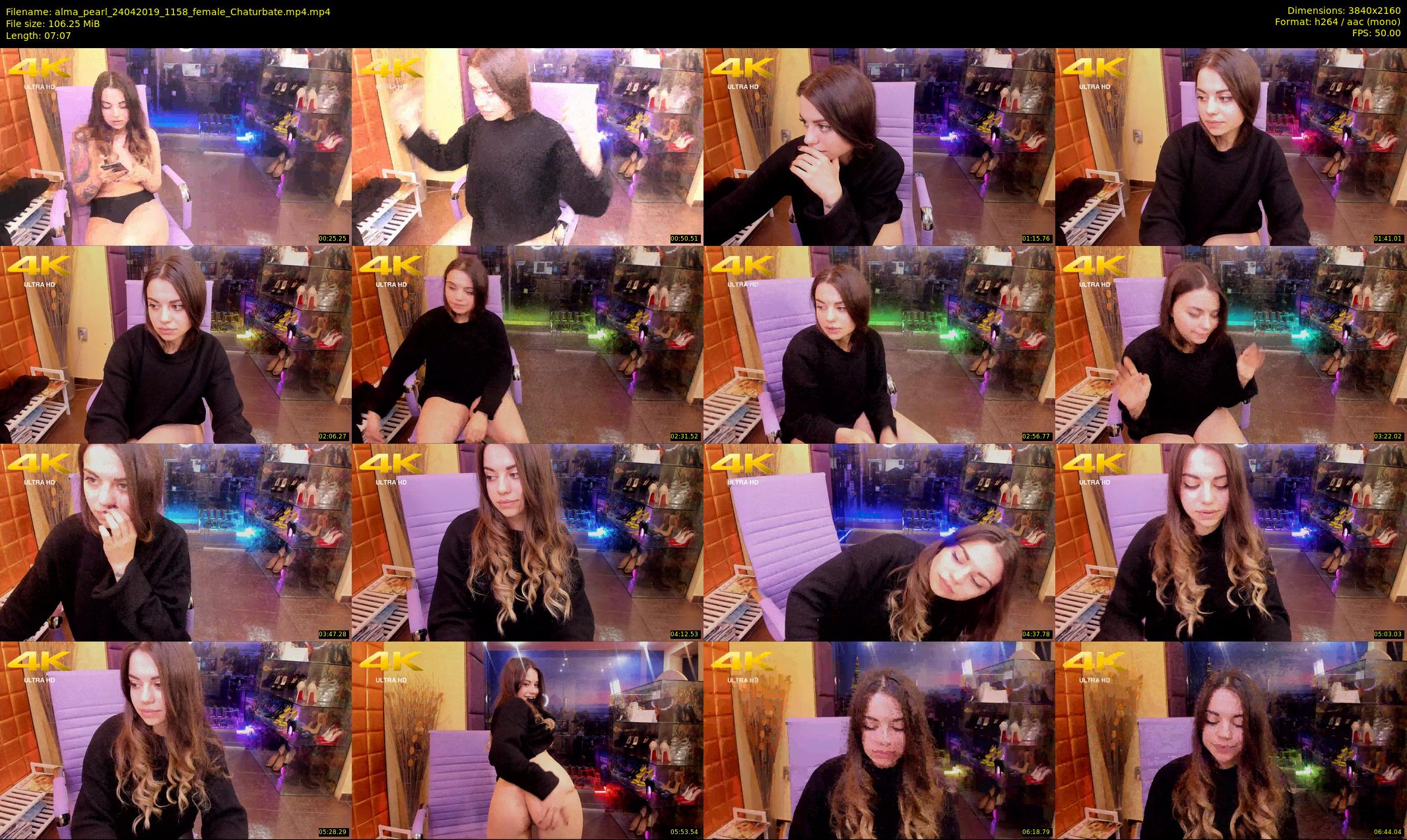 alma_pearl — 8 minute Chaturbate female cam show recording, 4K, Apr 24, 2019