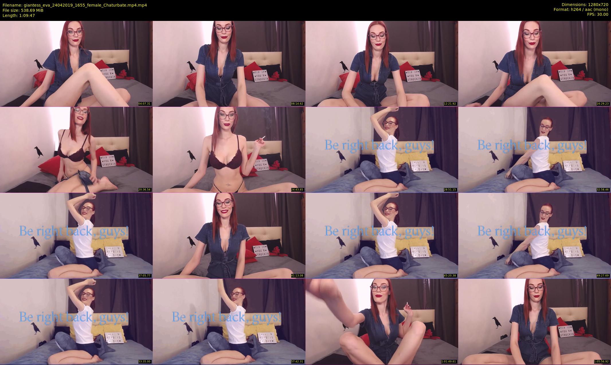 giantess_eva — 70 minute Chaturbate female cam show recording, 720p, Apr 24, 2019