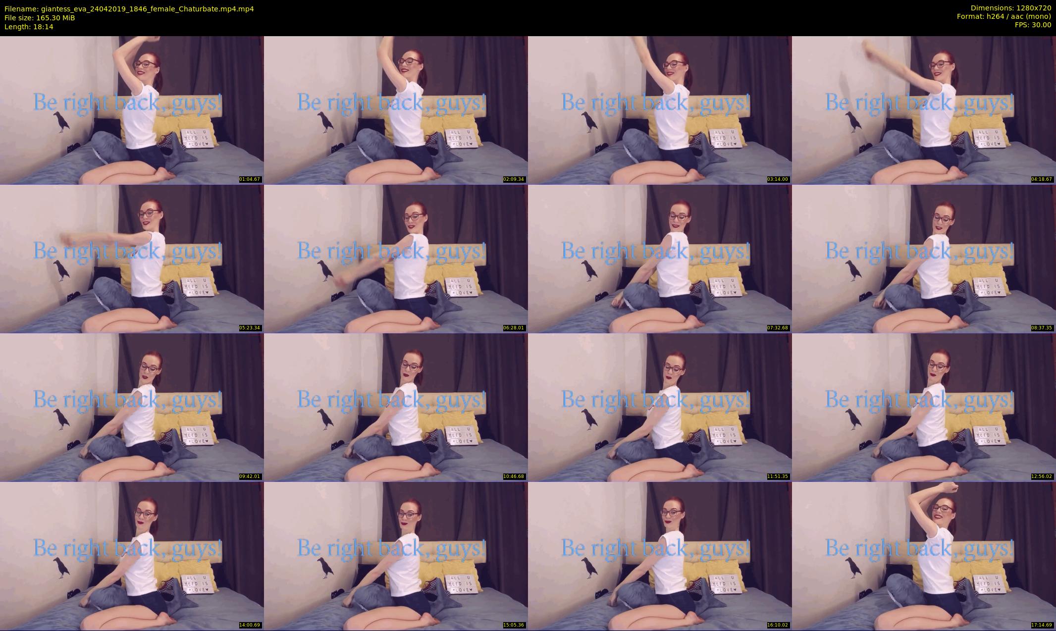 giantess_eva — 19 minute Chaturbate female cam show recording, 720p, Apr 24, 2019