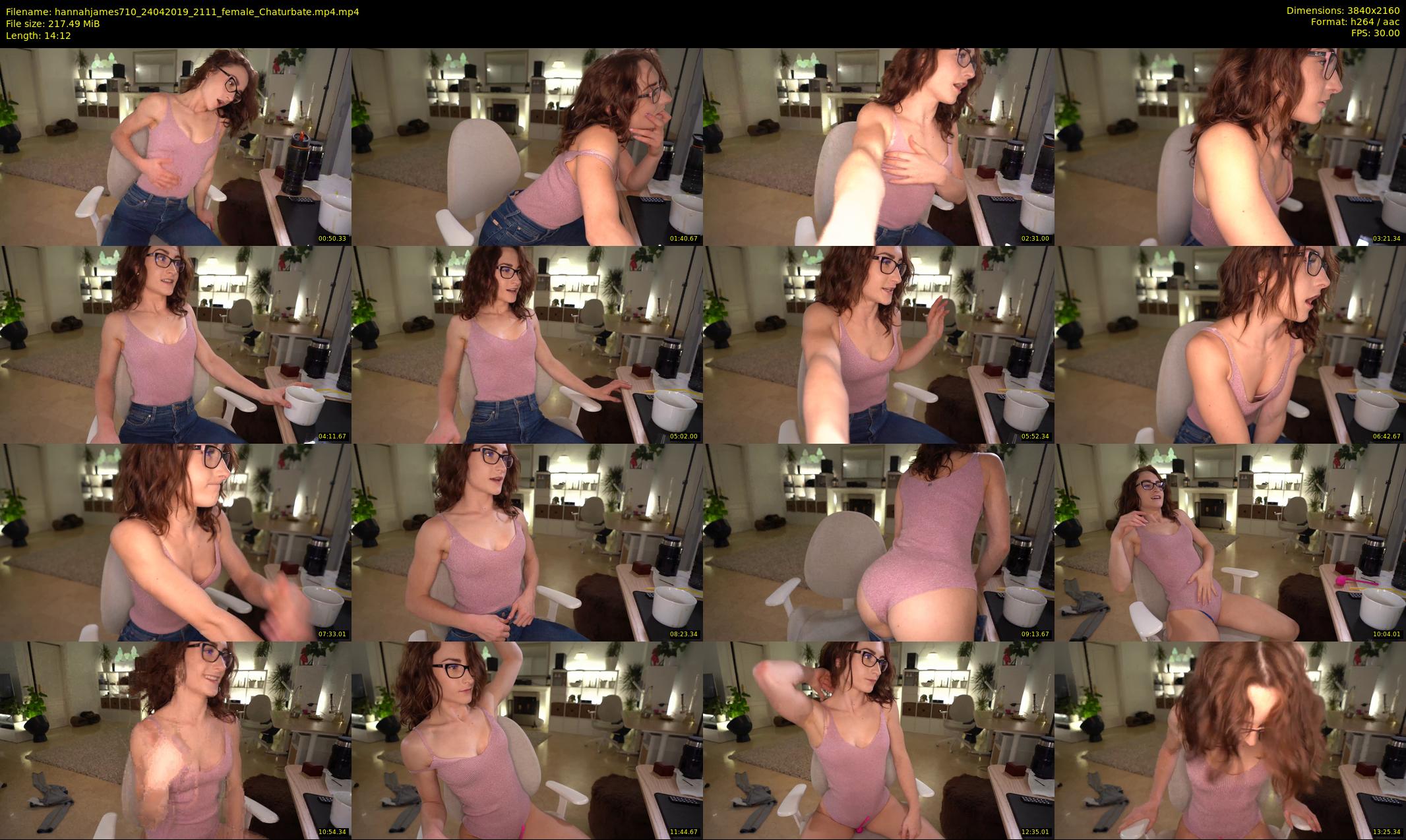 hannahjames710 — 15 minute Chaturbate female cam show recording, 4K, Apr 24, 2019