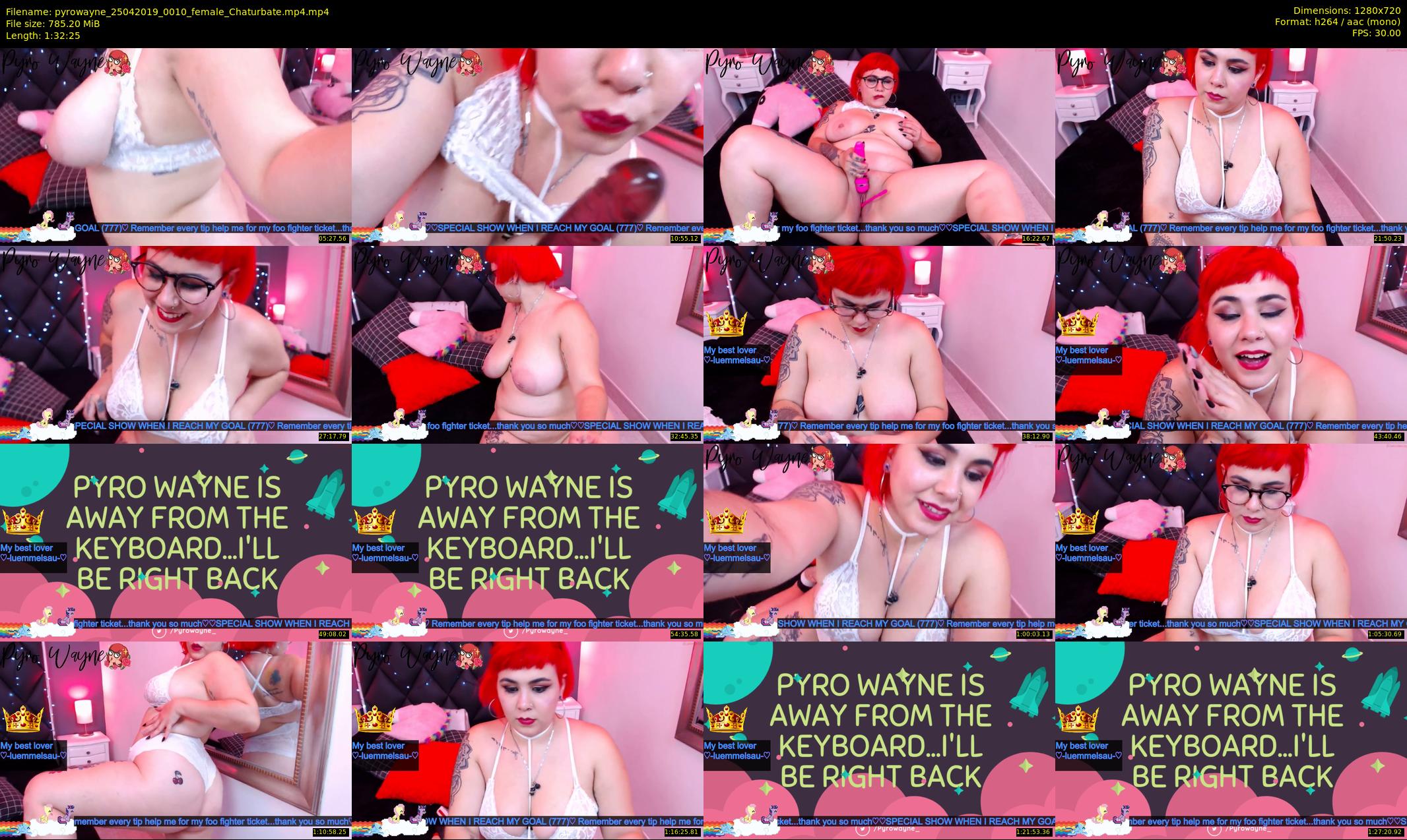 pyrowayne — 93 minute Chaturbate female cam show recording, 720p, Apr 25, 2019