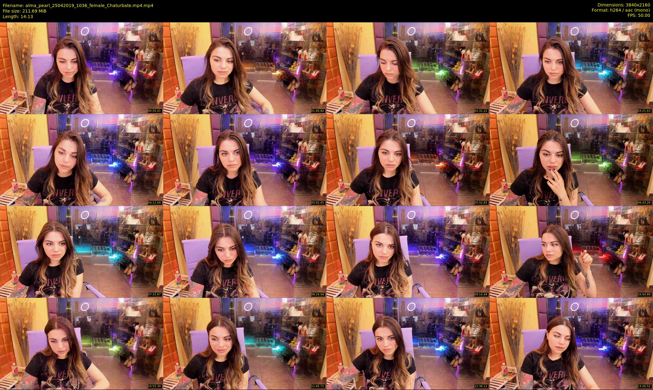 alma_pearl — 15 minute Chaturbate female cam show recording, 4K, Apr 25, 2019