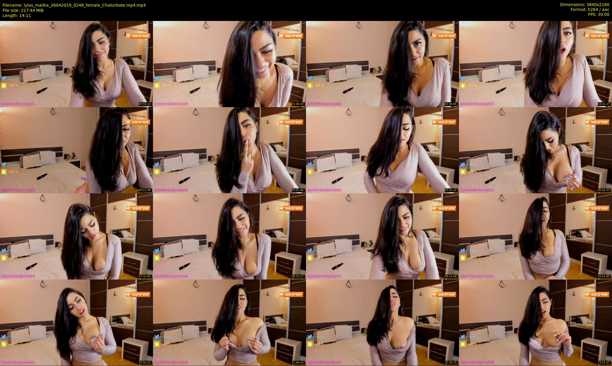 lylas_malika — 15 minute Chaturbate female cam show recording, 4K, Apr 26, 2019