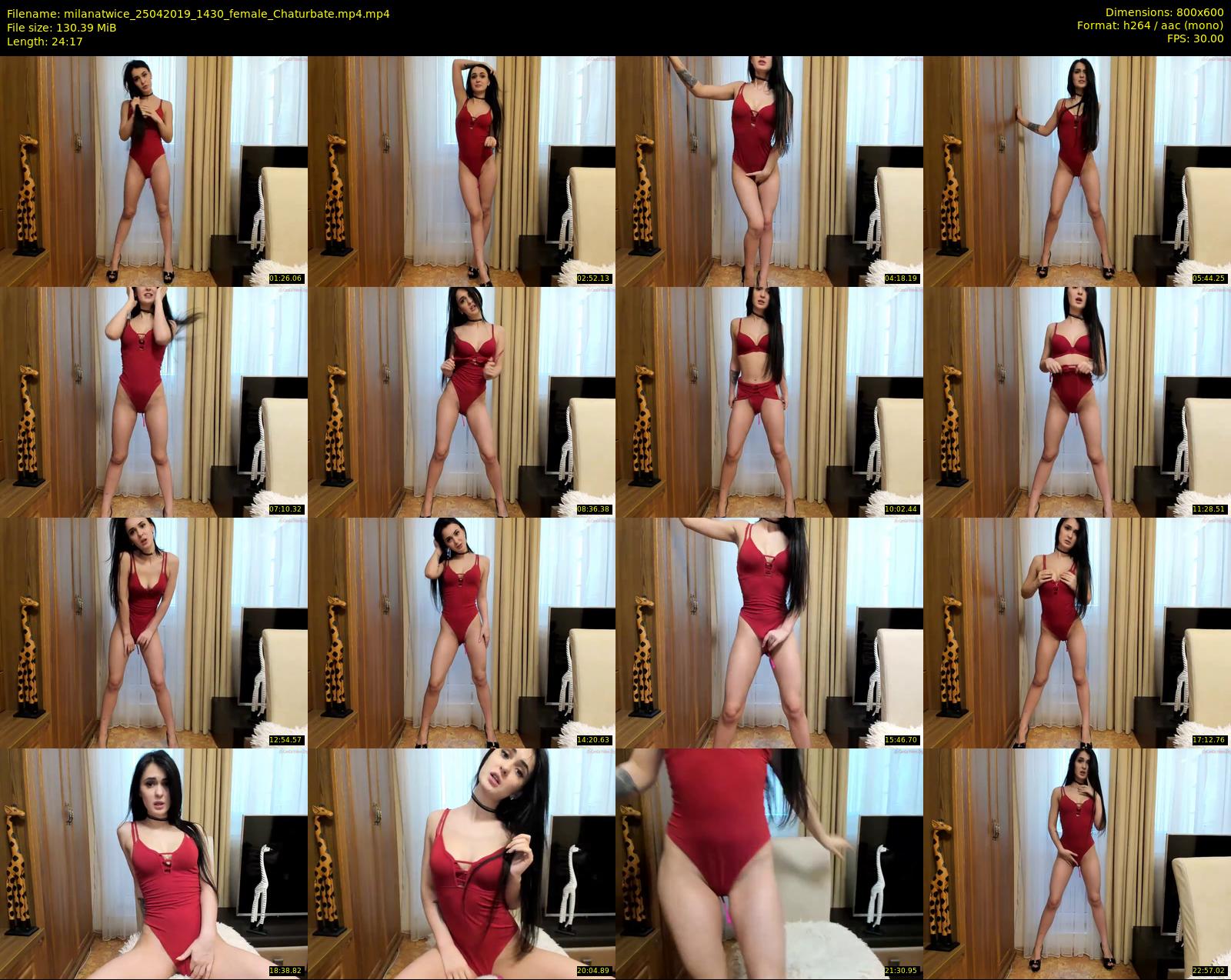 milanatwice — 25 minute Chaturbate female cam show recording, 480p, Apr 25, 2019