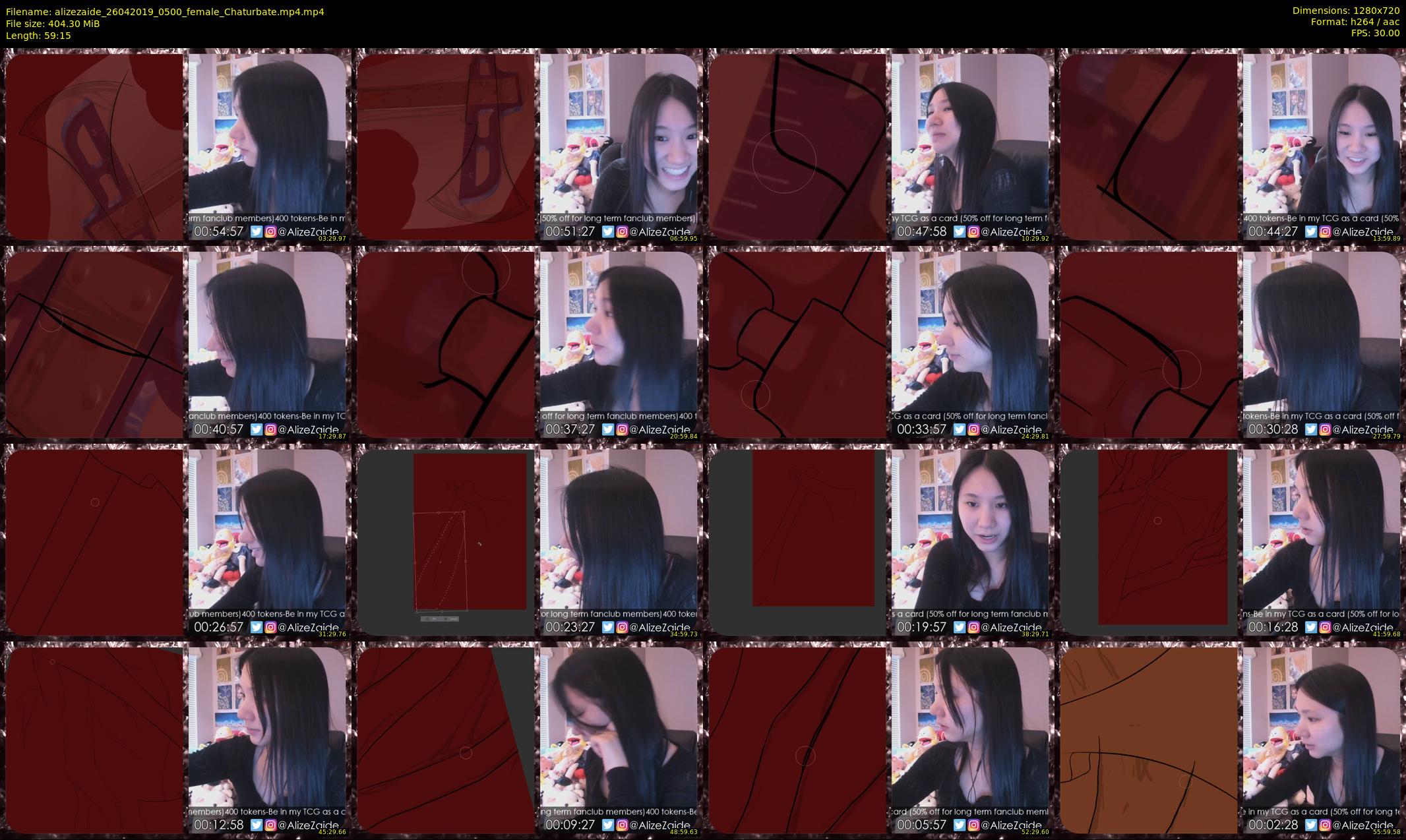 alizezaide — 60 minute Chaturbate female cam show recording, 720p, Apr 26, 2019