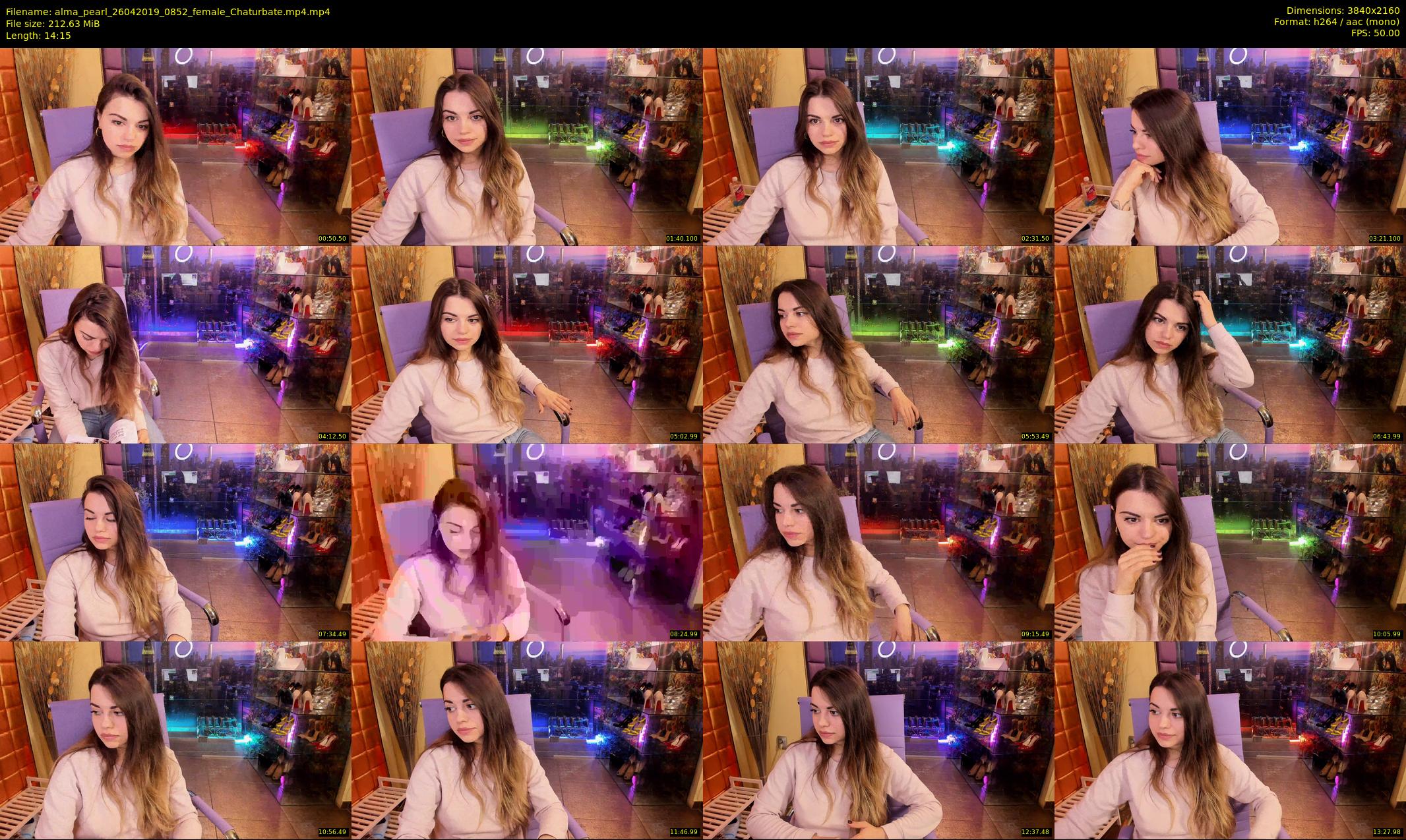 alma_pearl — 15 minute Chaturbate female cam show recording, 4K, Apr 26, 2019