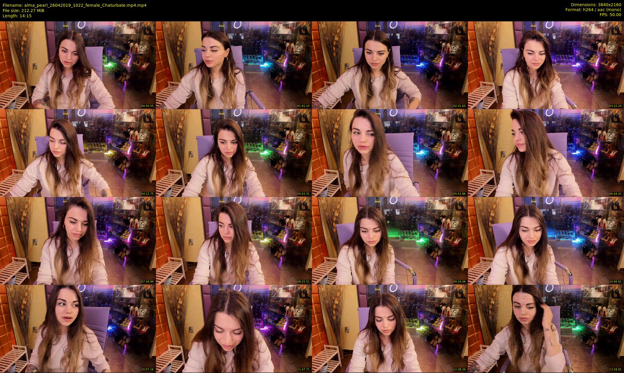 alma_pearl — 15 minute Chaturbate female cam show recording, 4K, Apr 26, 2019
