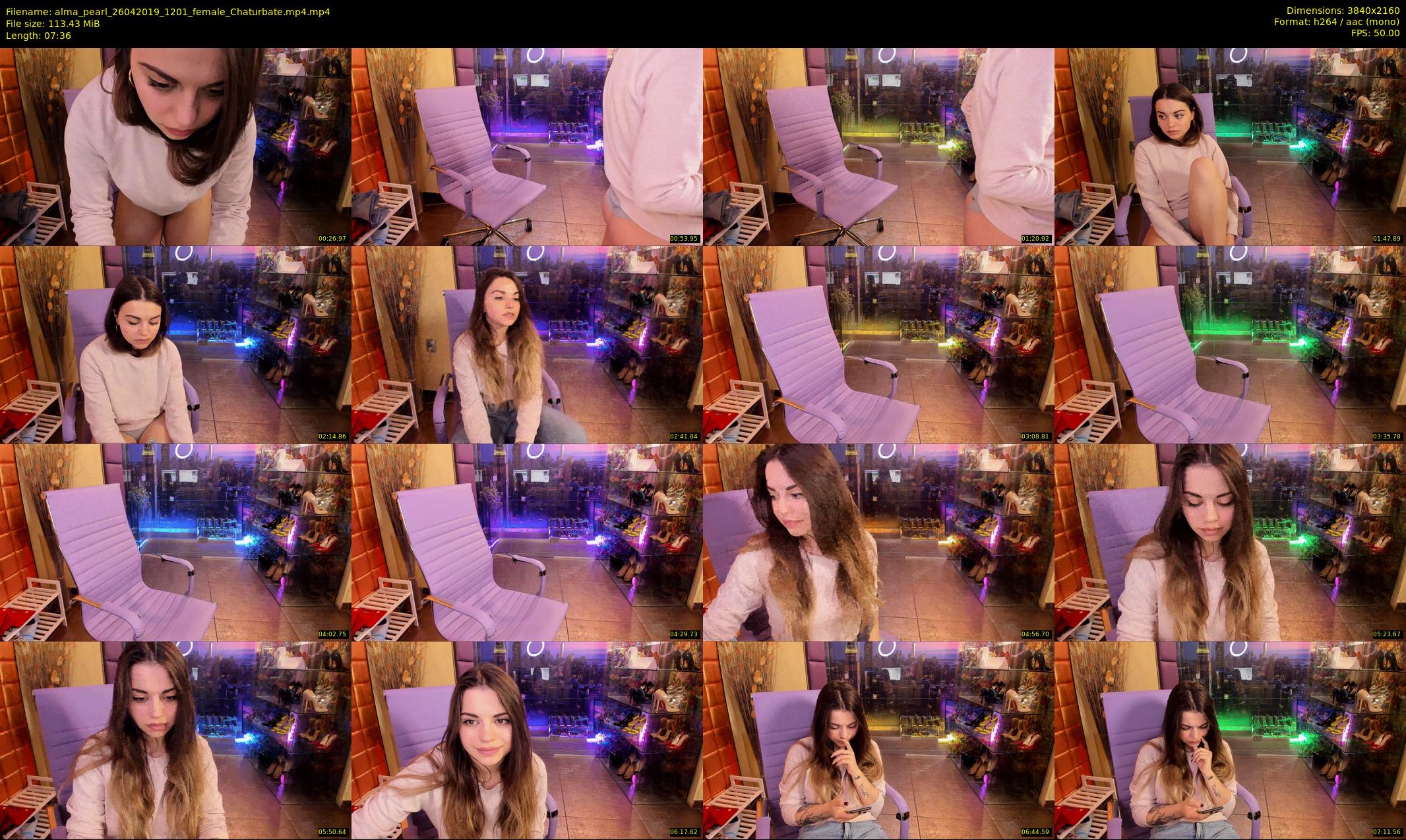 alma_pearl — 8 minute Chaturbate female cam show recording, 4K, Apr 26, 2019
