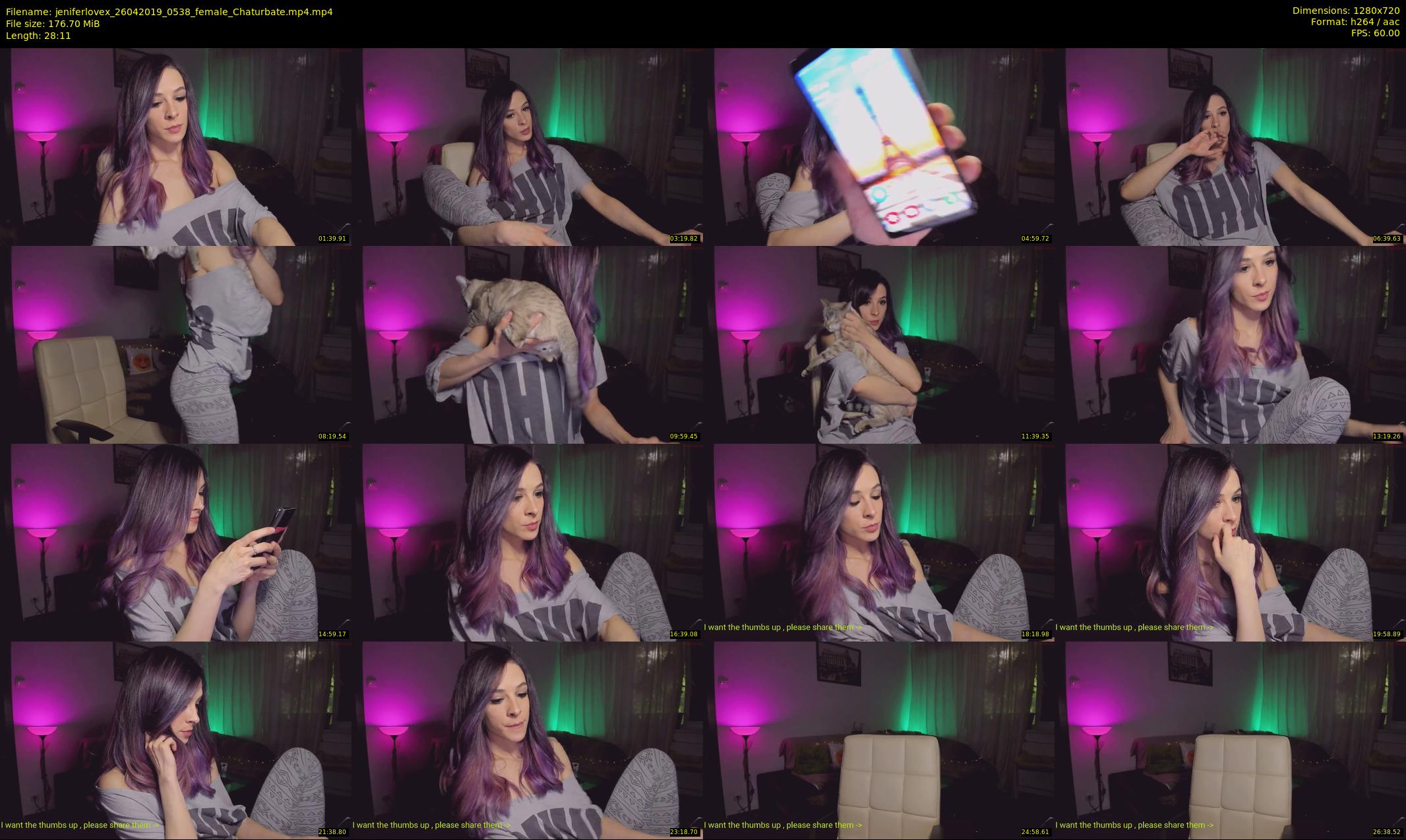 jeniferlovex — 29 minute Chaturbate female cam show recording, 720p, Apr 26, 2019