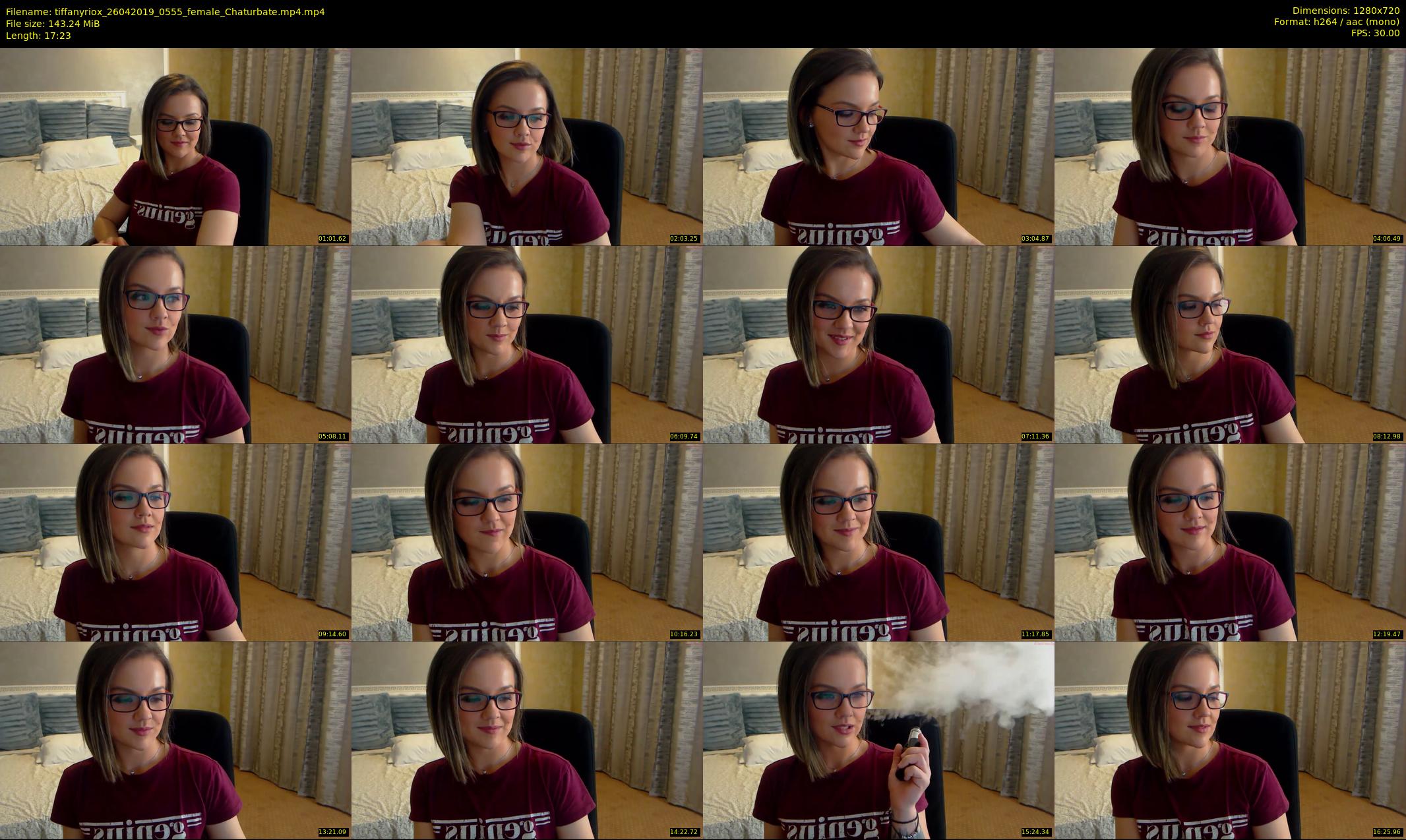 tiffanyriox — 18 minute Chaturbate female cam show recording, 720p, Apr 26, 2019