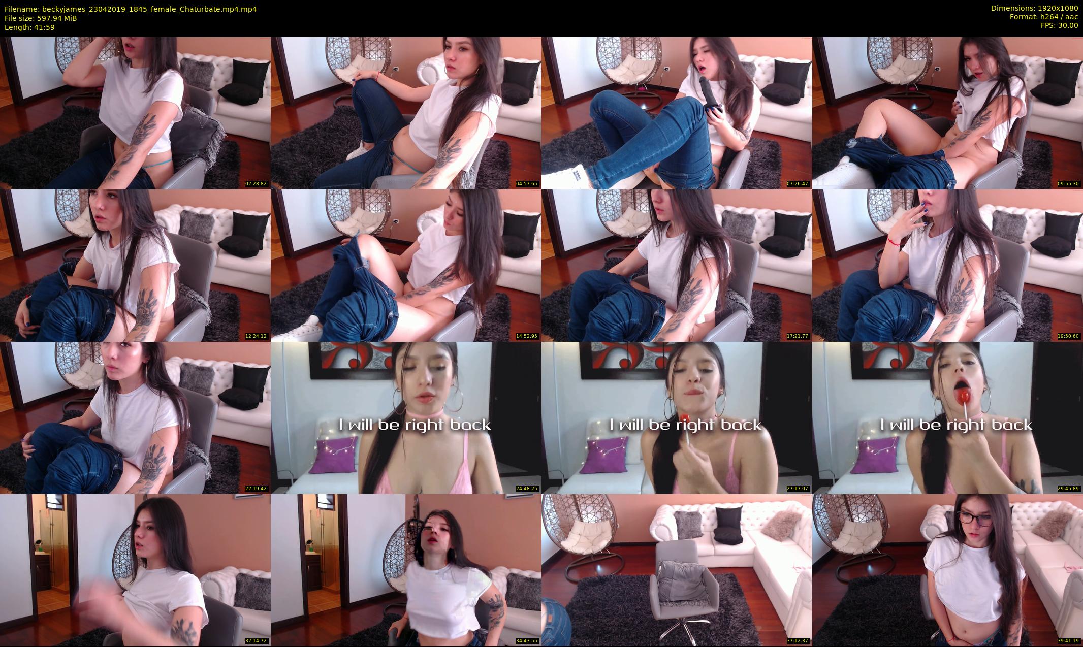 beckyjames — 42 minute Chaturbate female cam show recording, 1080p, Apr 23, 2019