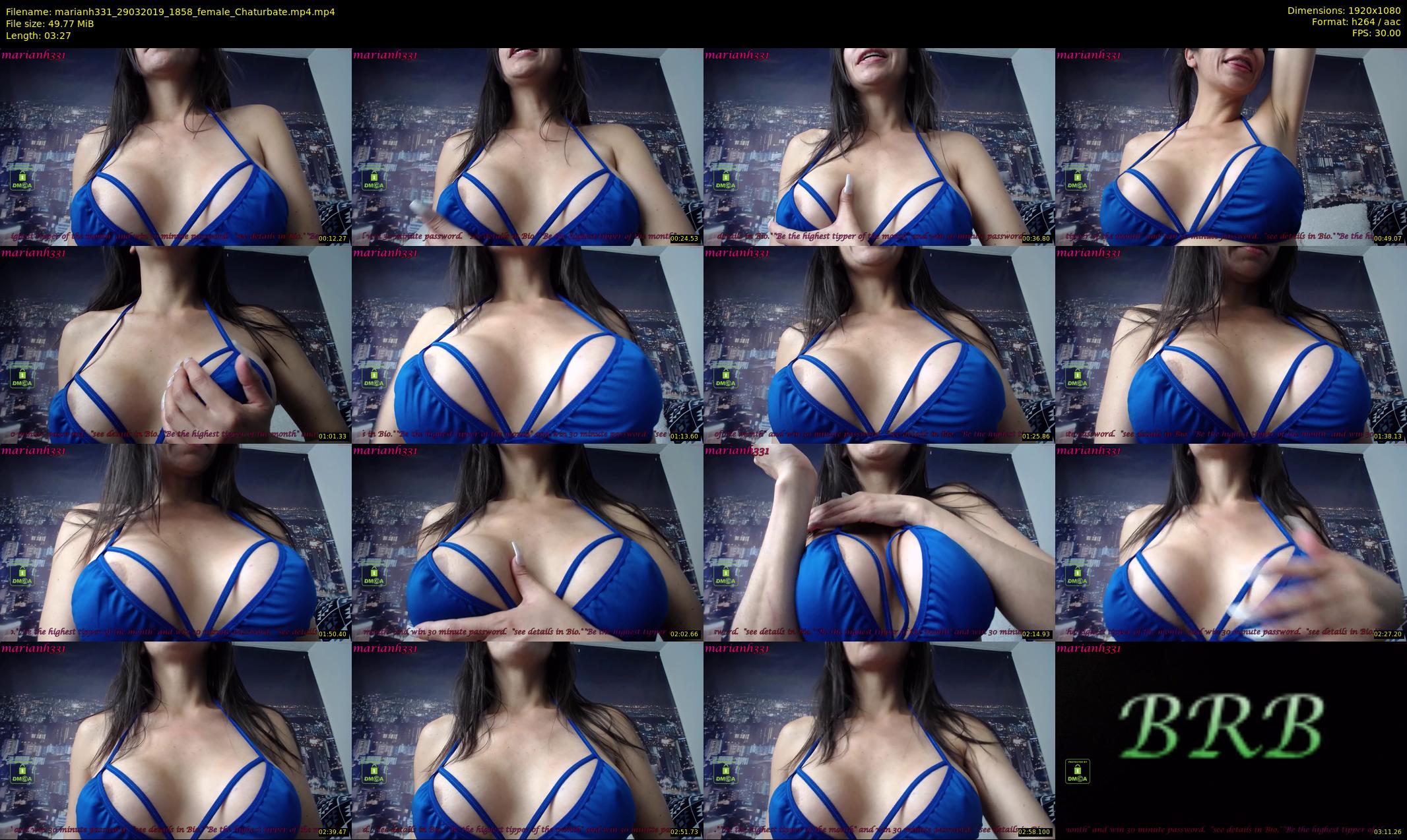 marianh331 — 4 minute Chaturbate female cam show recording, 1080p, Mar 29, 2019
