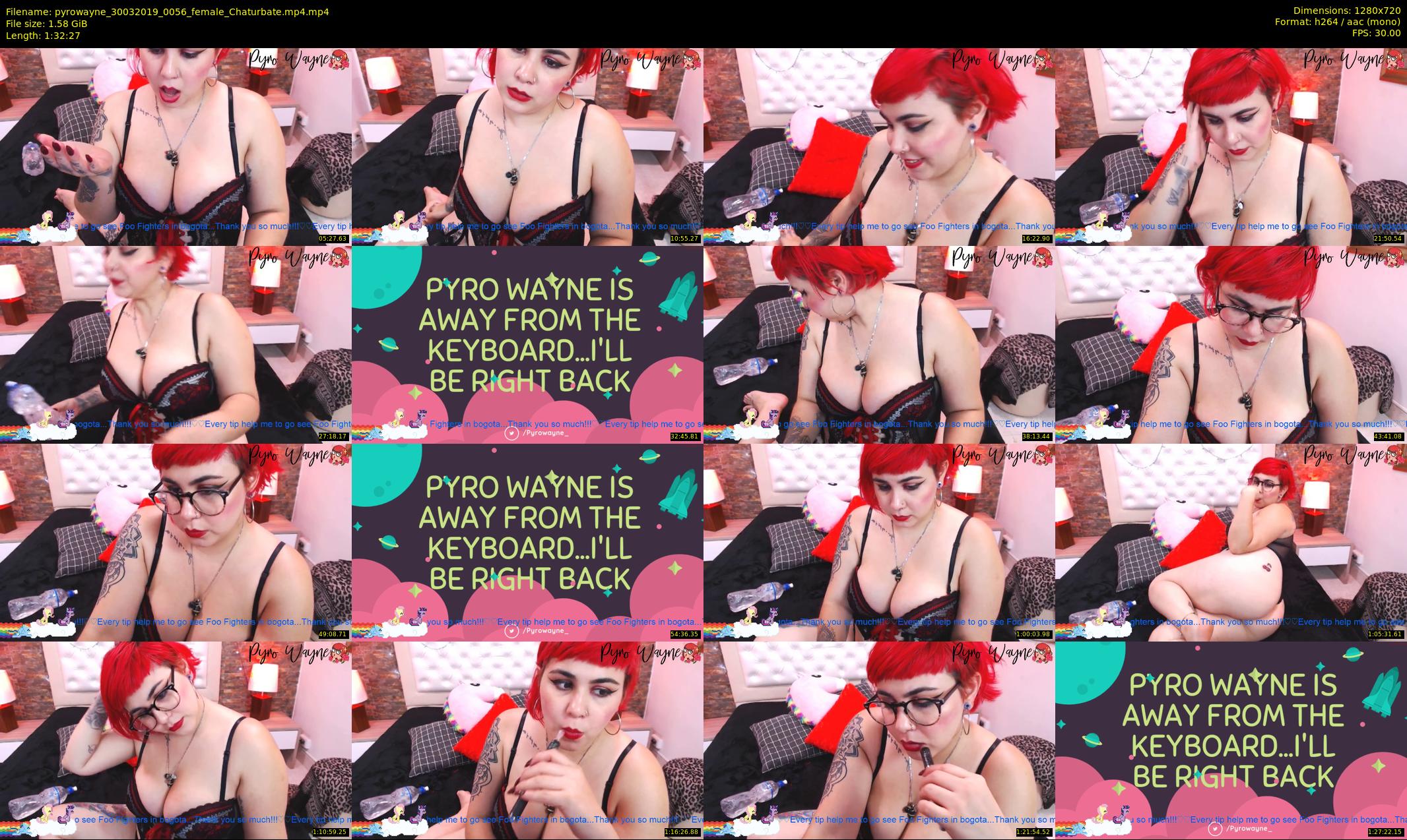 pyrowayne — 93 minute Chaturbate female cam show recording, 720p, Mar 30, 2019