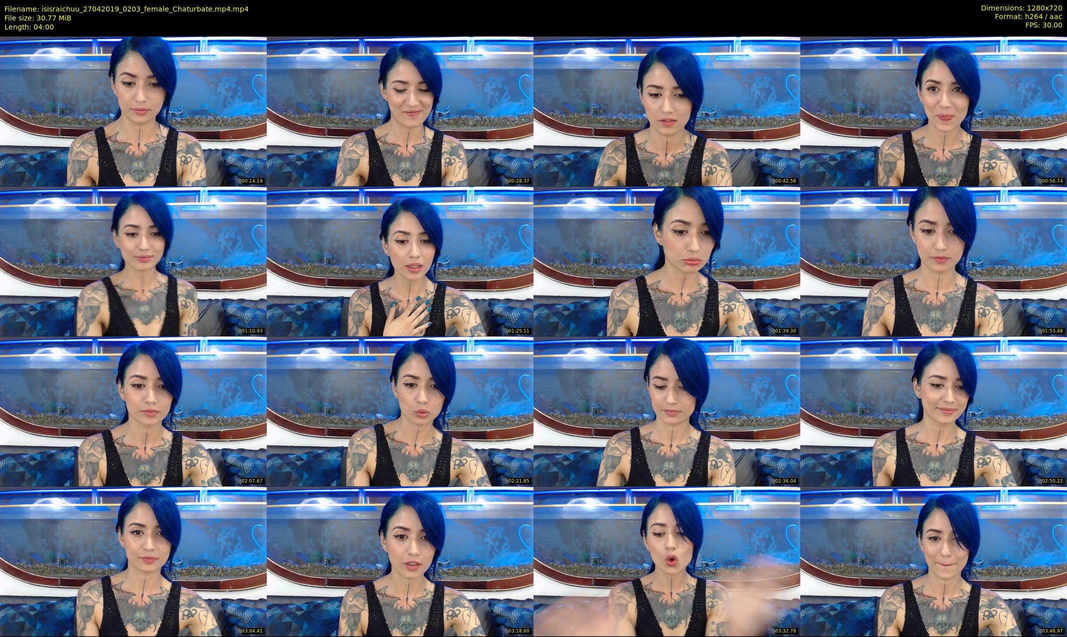 isisraichuu — 4 minute Chaturbate female cam show recording, 720p, Apr 27, 2019