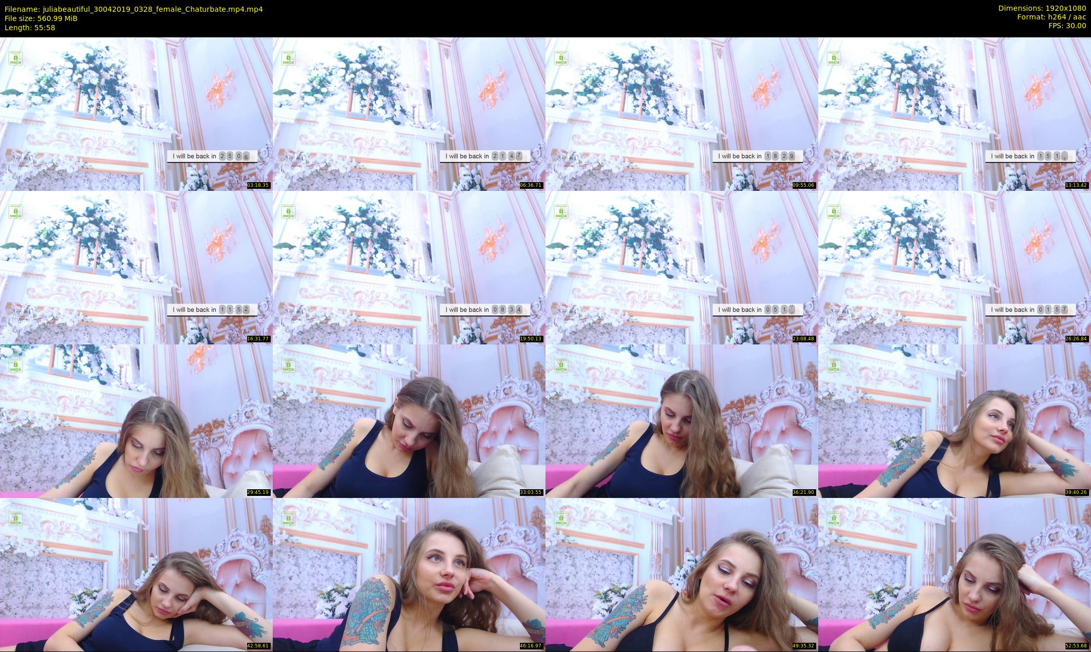 juliabeautiful — 56 minute Chaturbate female cam show recording, 1080p, Apr 30, 2019